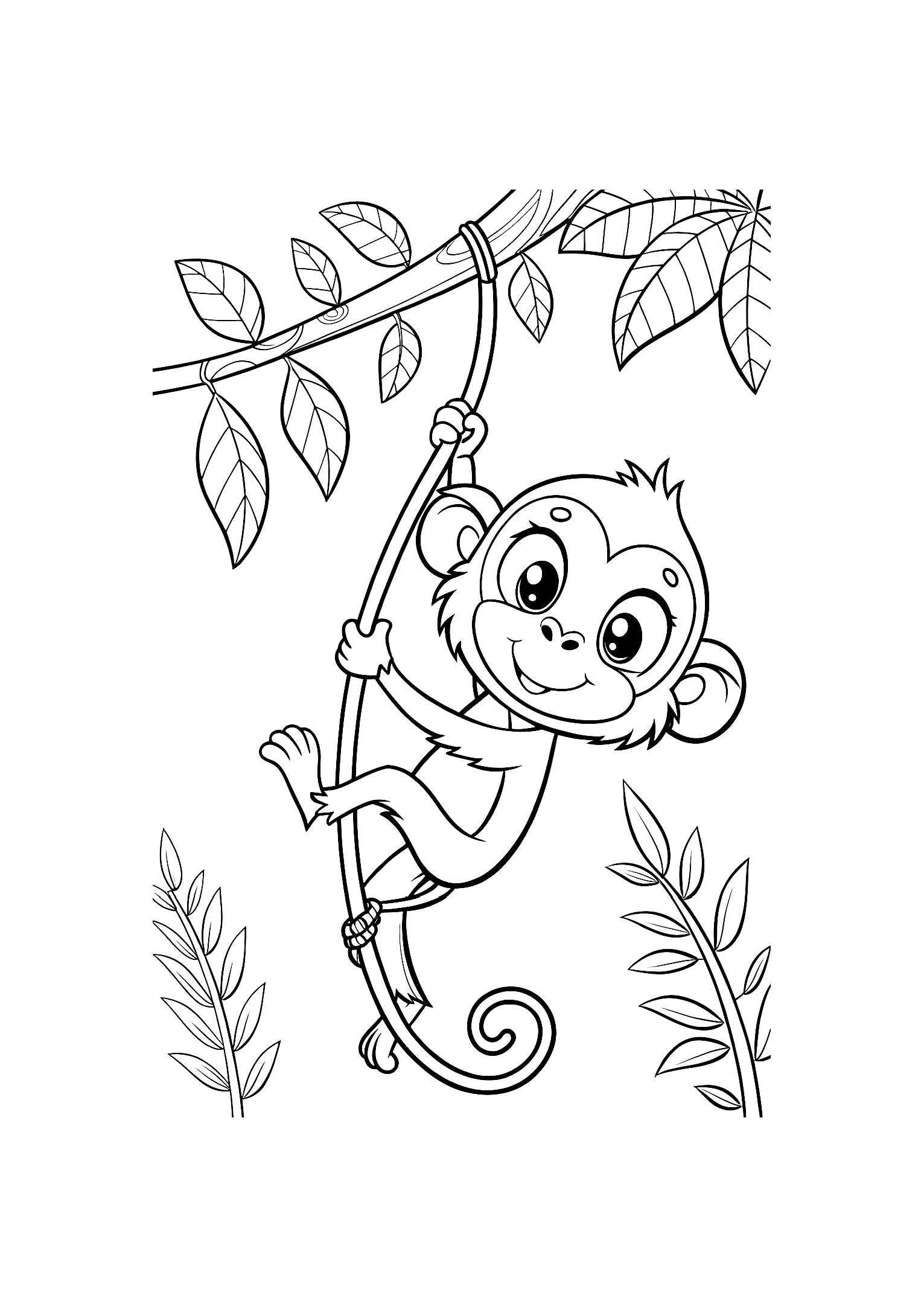 Jungle Animals Coloring Book for Kids – 20 Printable A4 Pages – Fun Jungle Wildlife Illustrations – Digital PDF Download