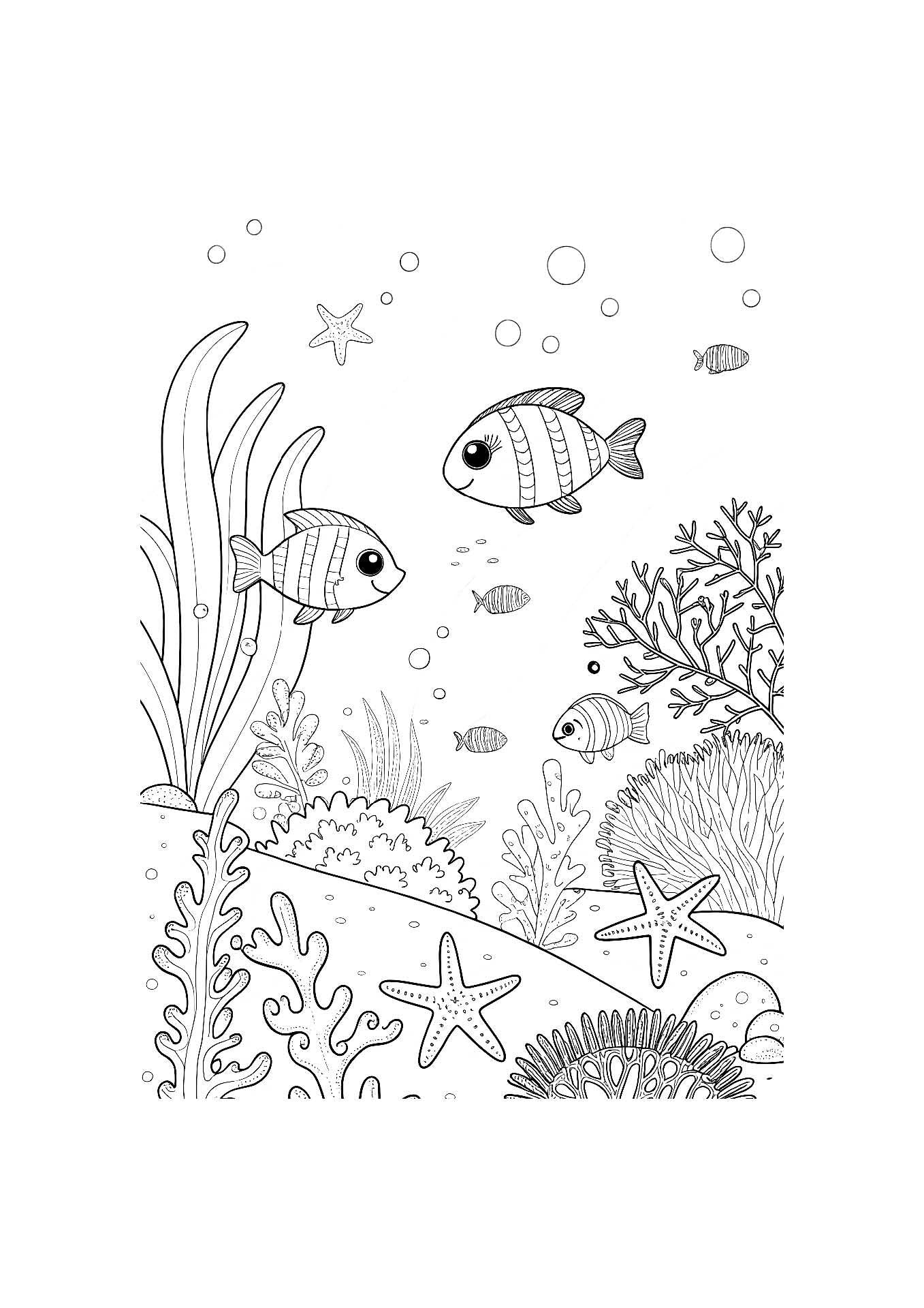 Ocean Creatures Coloring Book for Kids – 20 Printable A4 Pages – Fun and Educational Sea Animal Illustrations – Digital PDF Download
