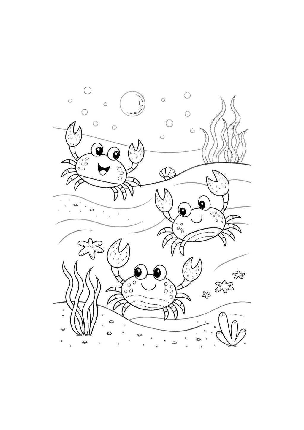 Ocean Creatures Coloring Book for Kids – 20 Printable A4 Pages – Fun and Educational Sea Animal Illustrations – Digital PDF Download