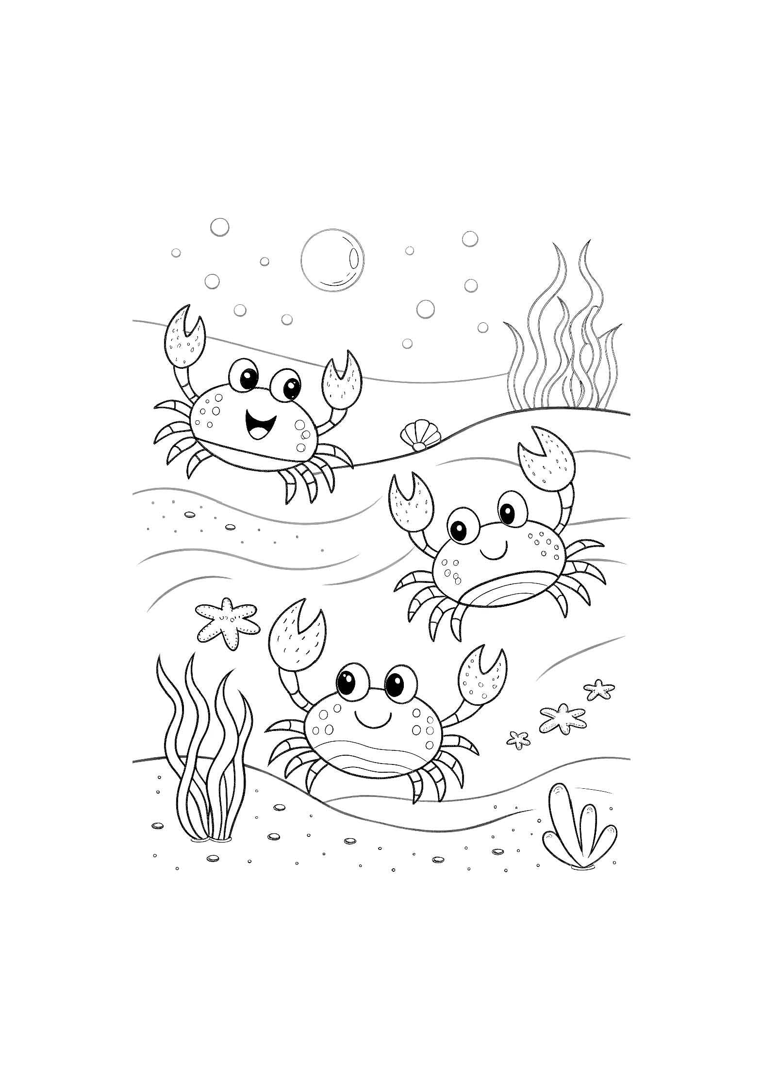 Ocean Creatures Coloring Book for Kids – 20 Printable A4 Pages – Fun and Educational Sea Animal Illustrations – Digital PDF Download