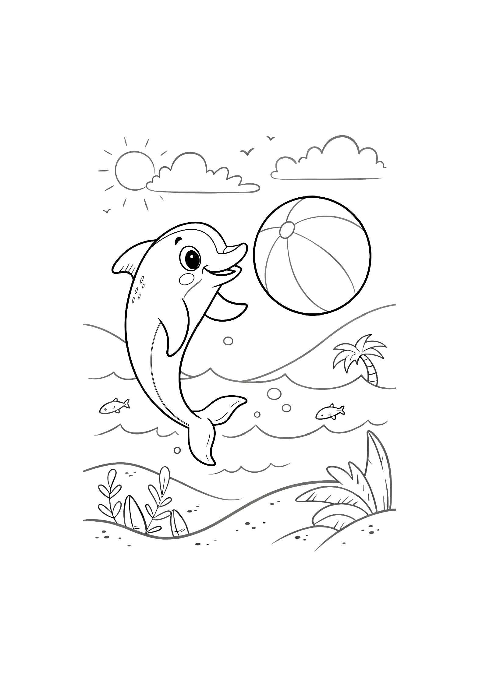 Ocean Creatures Coloring Book for Kids – 20 Printable A4 Pages – Fun and Educational Sea Animal Illustrations – Digital PDF Download