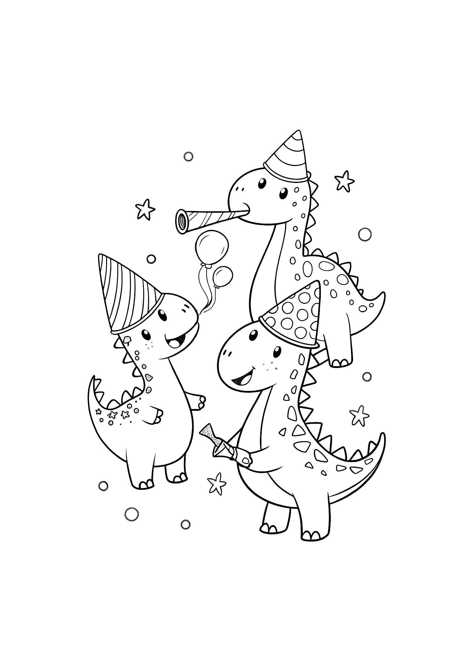 Cute Dinosaurs Coloring Book for Kids – 20 Printable A4 Pages – Adorable and Fun Dinosaur Illustrations – Digital PDF Download