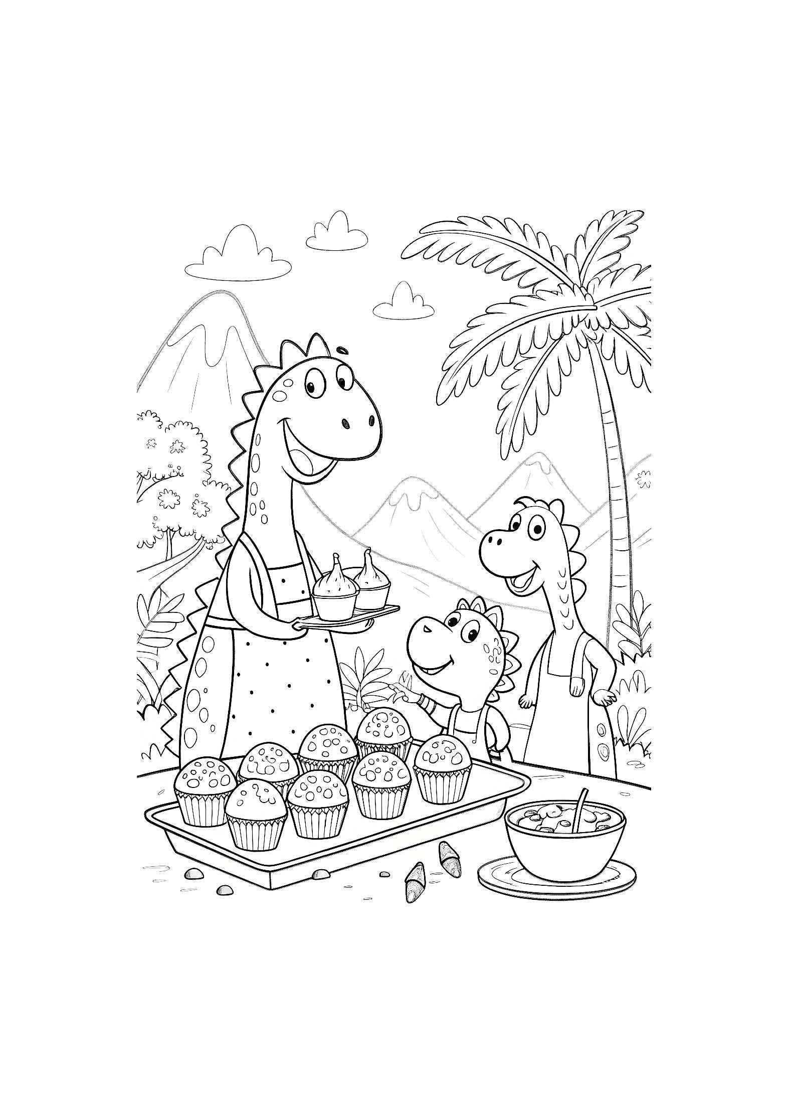 Cute Dinosaurs Coloring Book for Kids – 20 Printable A4 Pages – Adorable and Fun Dinosaur Illustrations – Digital PDF Download