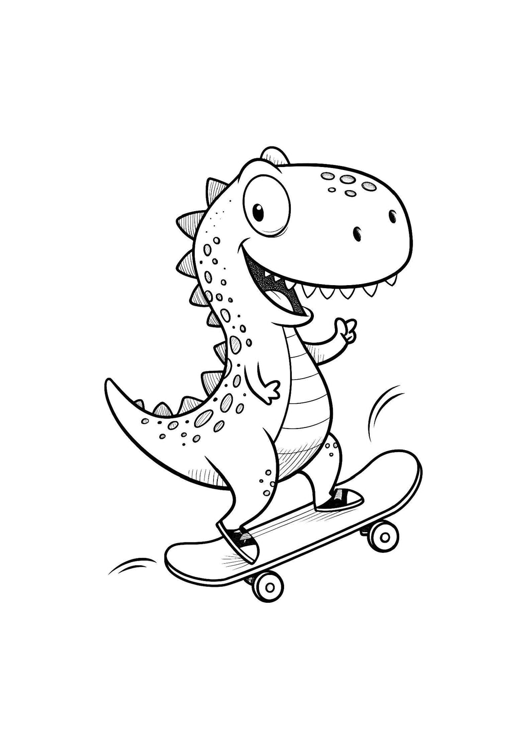 Cute Dinosaurs Coloring Book for Kids – 20 Printable A4 Pages – Adorable and Fun Dinosaur Illustrations – Digital PDF Download
