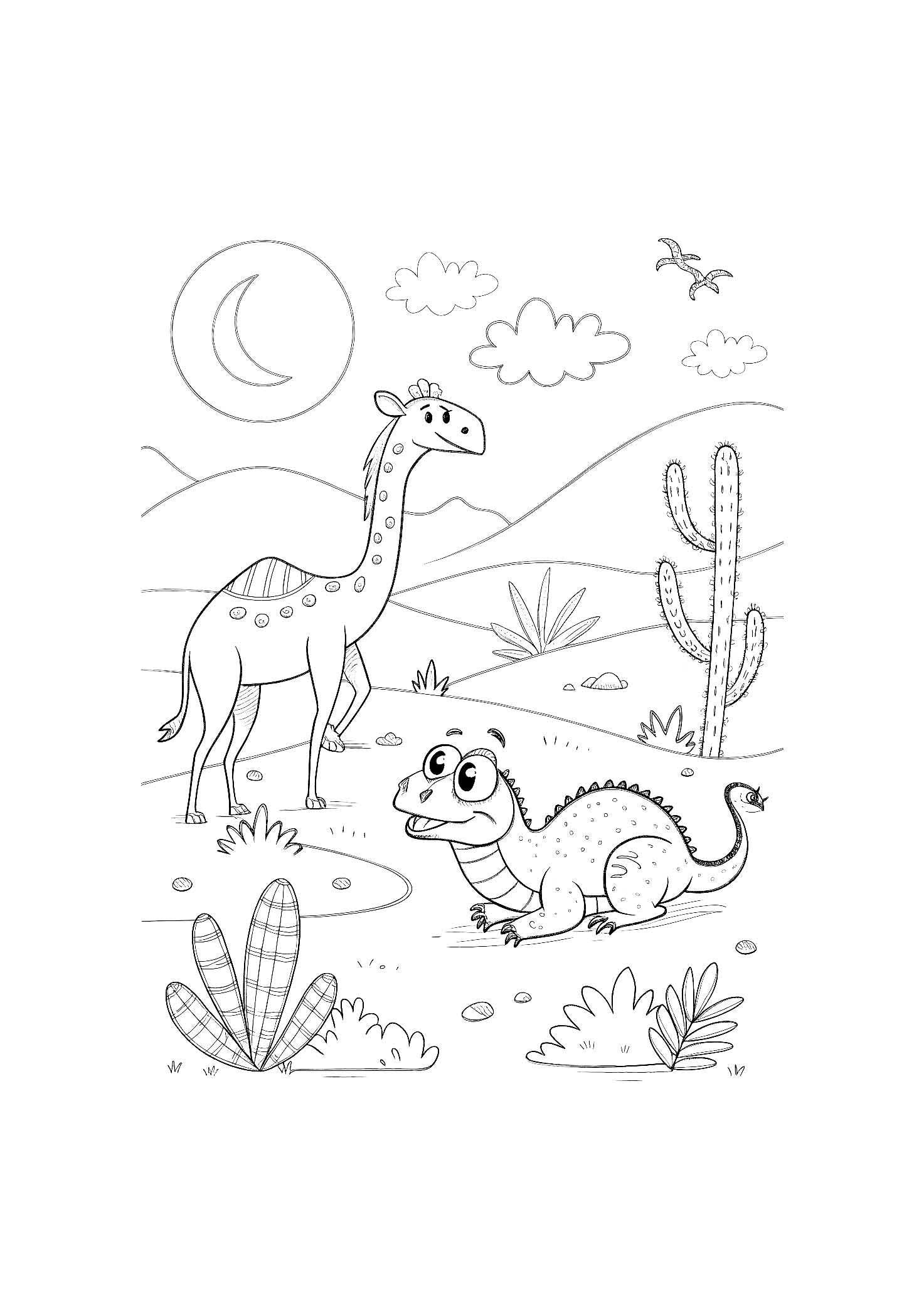 Desert Animals Coloring Book for Kids – 20 Printable A4 Pages – Unique and Educational Desert Wildlife Illustrations – Digital PDF Download