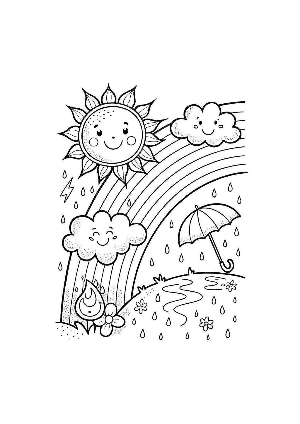 Weather & Sky Coloring Book for Kids – 20 Printable A4 Pages – Educational and Fun Weather and Sky Illustrations – Digital PDF Download