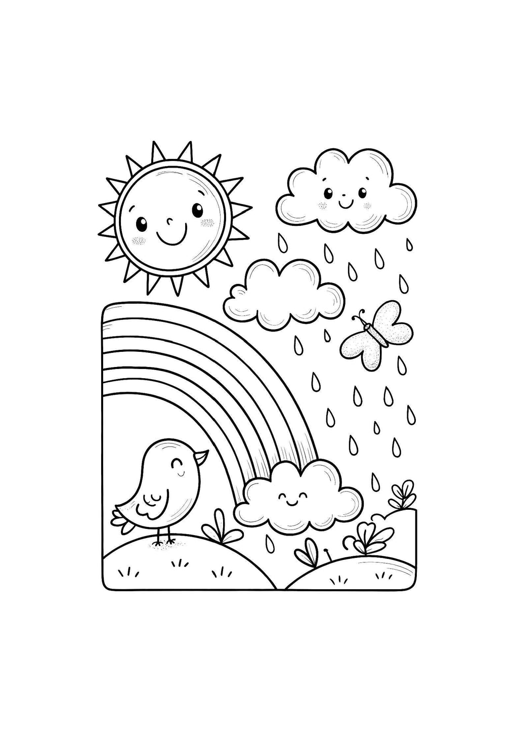 Weather & Sky Coloring Book for Kids – 20 Printable A4 Pages – Educational and Fun Weather and Sky Illustrations – Digital PDF Download