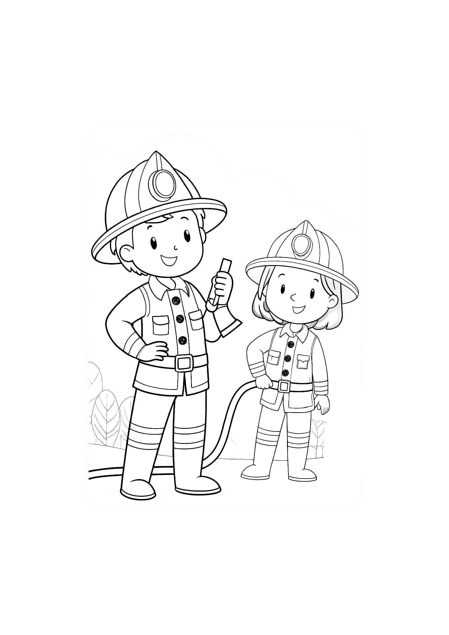 Firefighters Coloring Book for Kids – 20 Printable A4 Pages – Exciting and Educational Firefighter Illustrations – Digital PDF Download