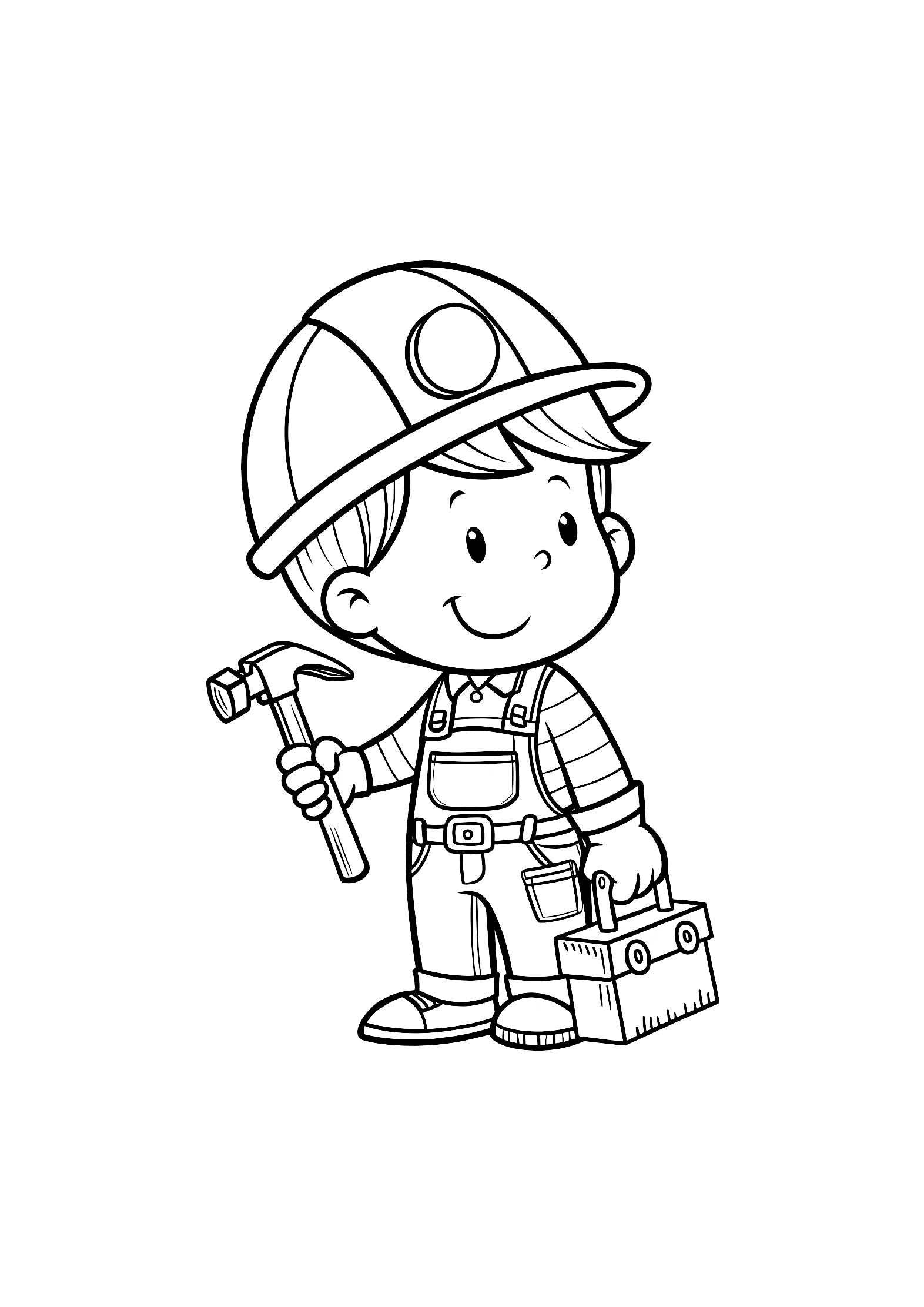 Construction Workers Coloring Book for Kids – 20 Printable A4 Pages – – Digital PDF Download