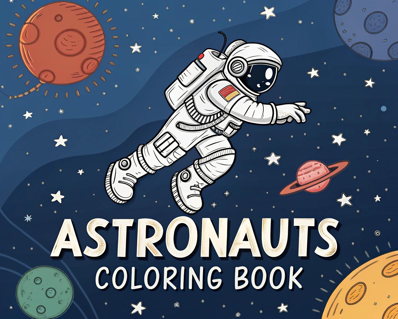 Astronauts Coloring Book for Kids – 20 Printable A4 Pages – Space Exploration and Astronaut Illustrations – Digital PDF Download