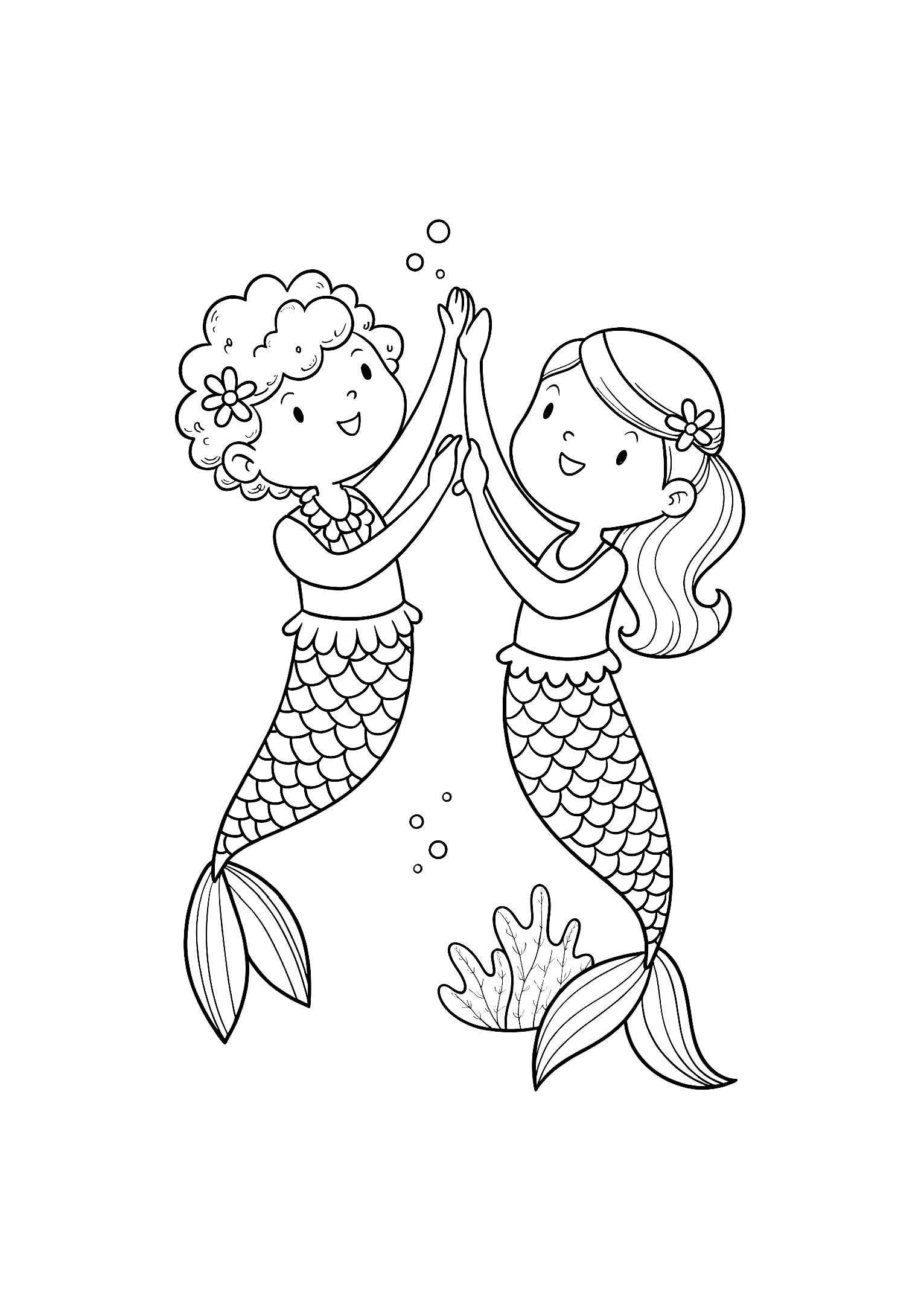 Mermaids Coloring Book for Kids – 20 Printable A4 Pages – Magical and Whimsical Mermaid Illustrations – Digital PDF Download