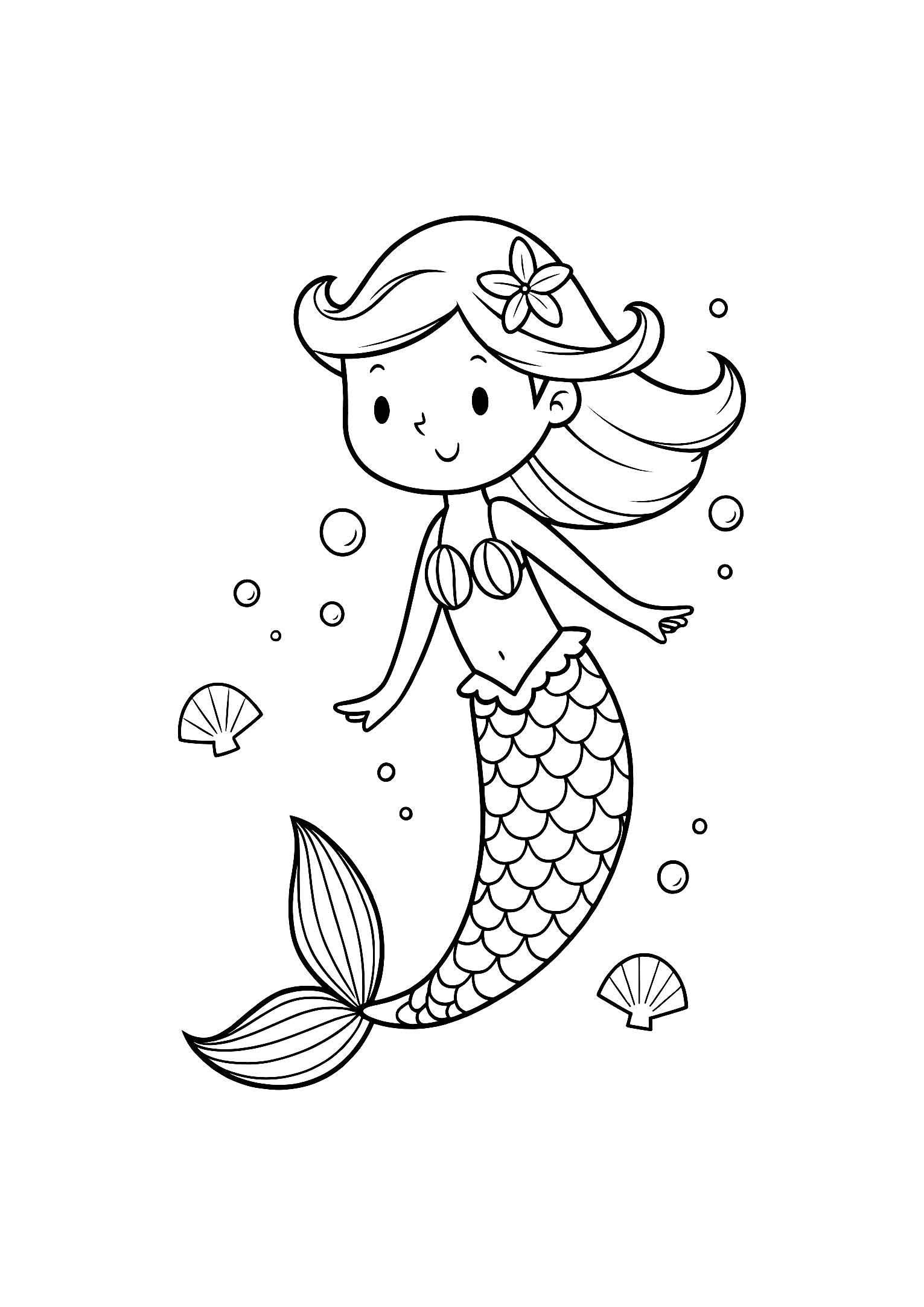 Mermaids Coloring Book for Kids – 20 Printable A4 Pages – Magical and Whimsical Mermaid Illustrations – Digital PDF Download