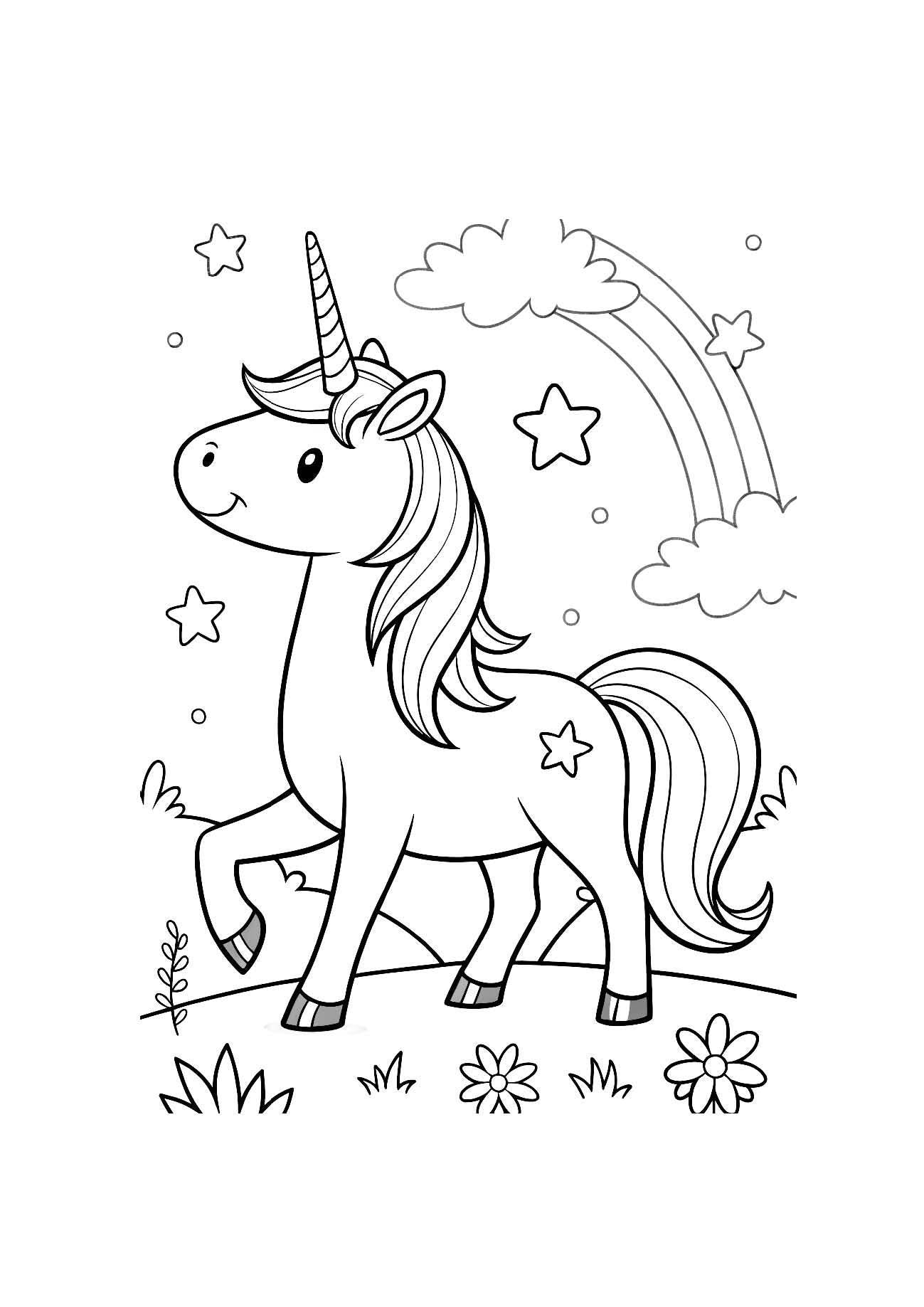Unicorns Coloring Book for Kids – 20 Printable A4 Pages – Magical and Whimsical Unicorn Illustrations – Digital PDF Download