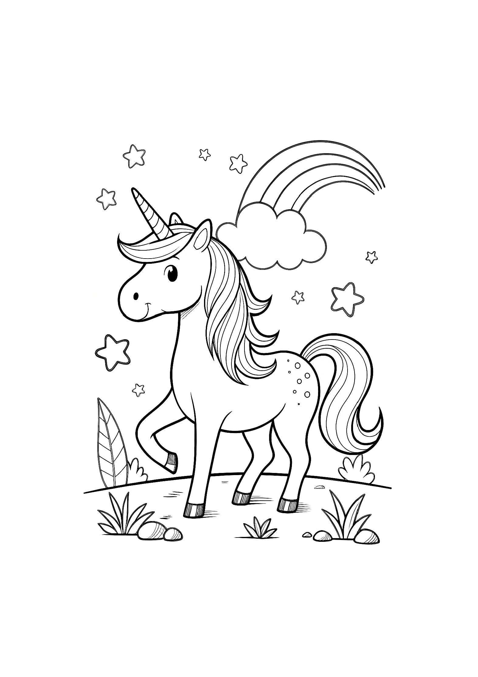 Unicorns Coloring Book for Kids – 20 Printable A4 Pages – Magical and Whimsical Unicorn Illustrations – Digital PDF Download