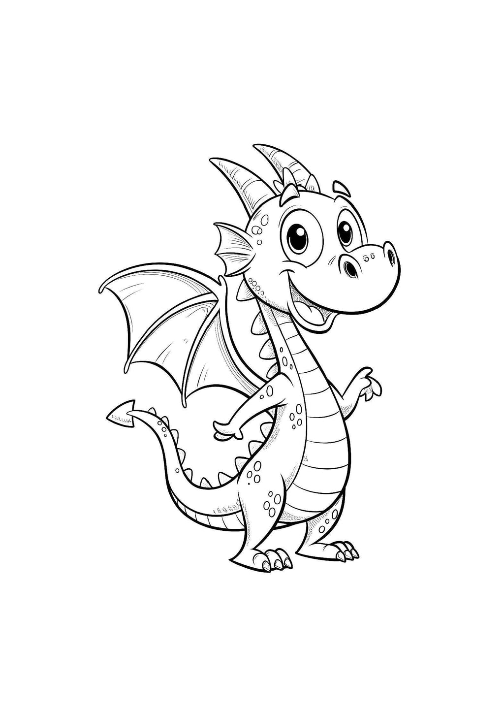 Dragons Coloring Book for Kids – 20 Printable A4 Pages – Fierce and Magical Dragon Illustrations – Digital PDF Download