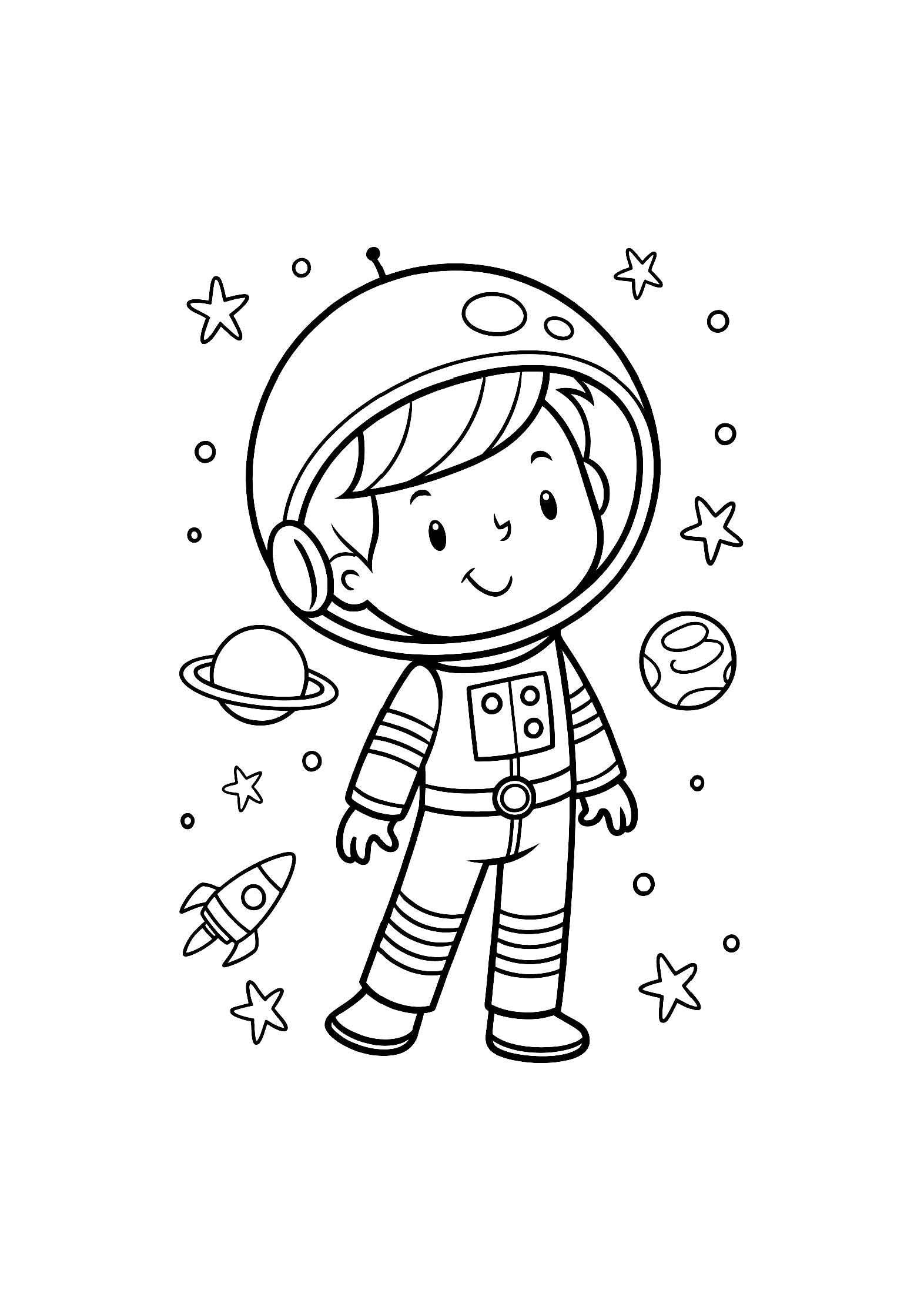 Outer Space Kids Coloring Book – 20 Printable A4 Pages – Fun and Educational Space-Themed Illustrations – Digital PDF Download