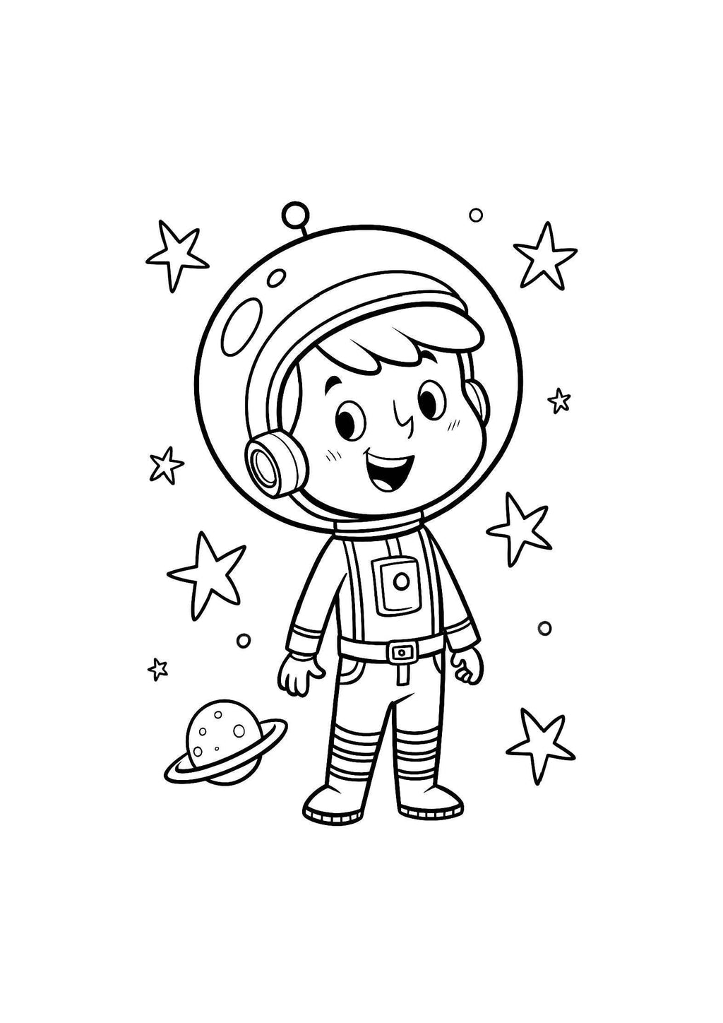 Outer Space Kids Coloring Book – 20 Printable A4 Pages – Fun and Educational Space-Themed Illustrations – Digital PDF Download