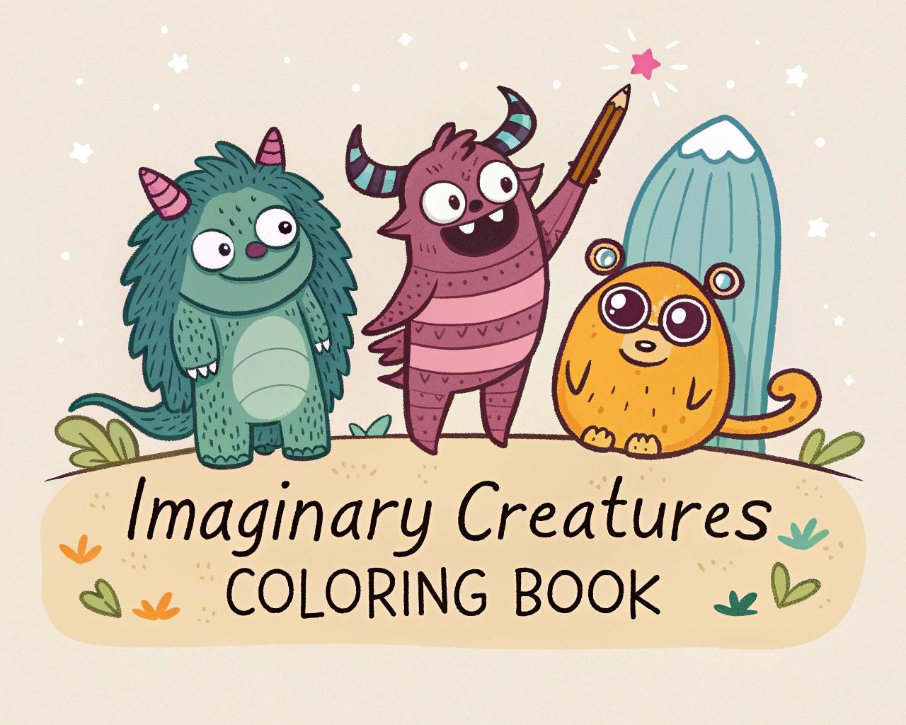 Imaginary Creatures Coloring Book for Kids – 20 Printable A4 Pages – Magical and Creative Fantasy Illustrations – Digital PDF Download