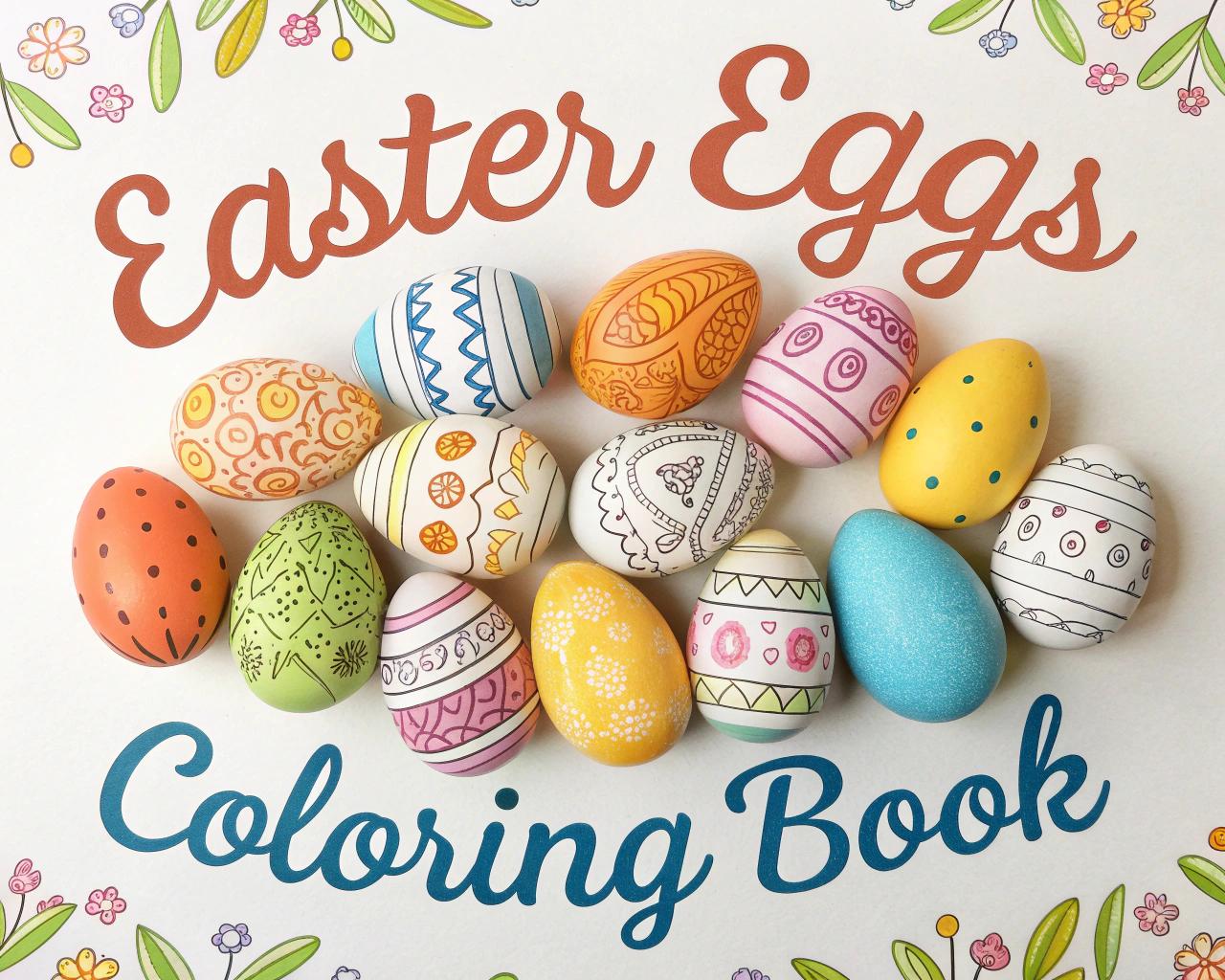 Easter Eggs Coloring Book for Kids – 20 Printable A4 Pages | Digital PDF Download