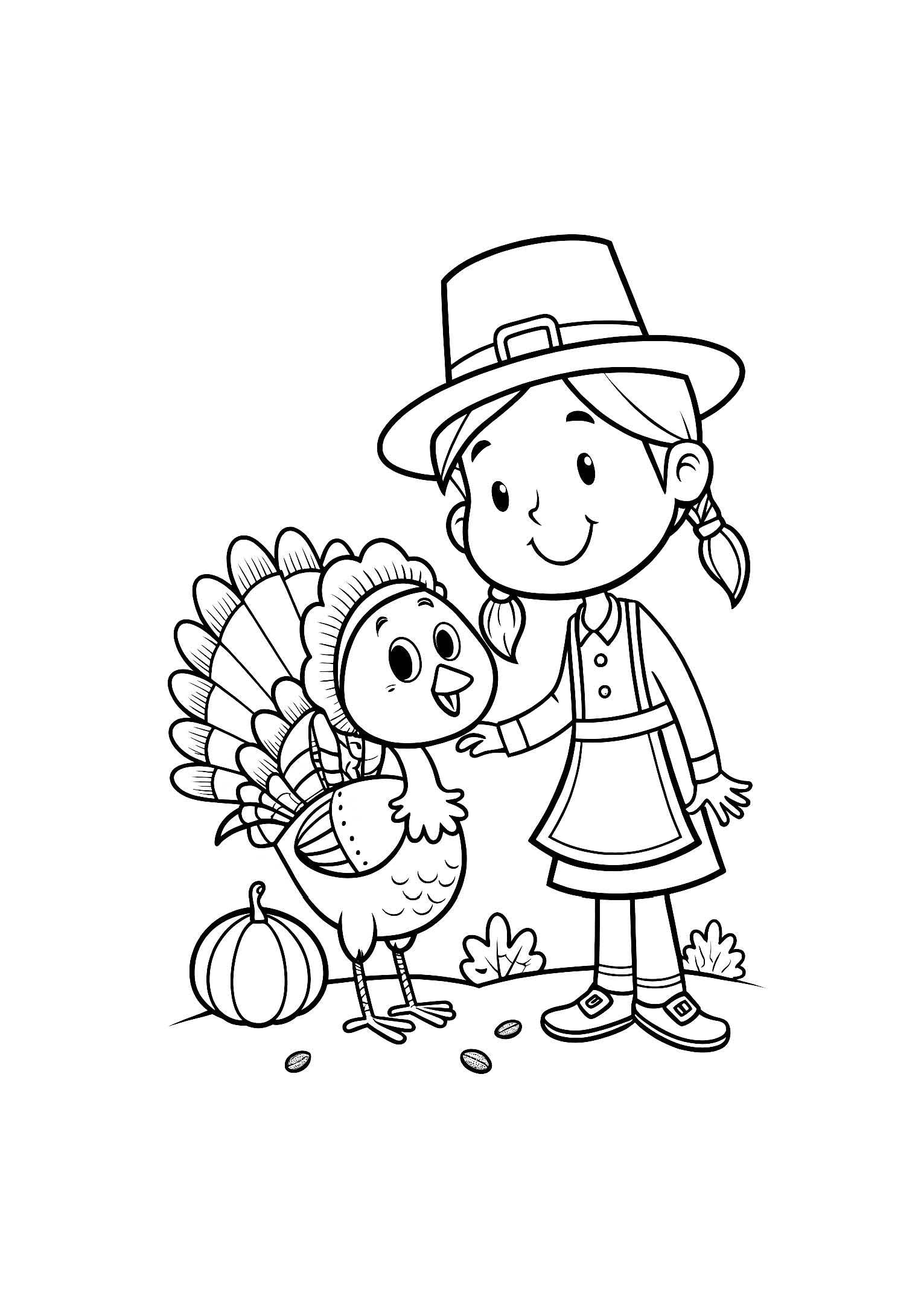 Thanksgiving Time Coloring Book for Kids – 20 Printable A4 Pages | Digital PDF Download