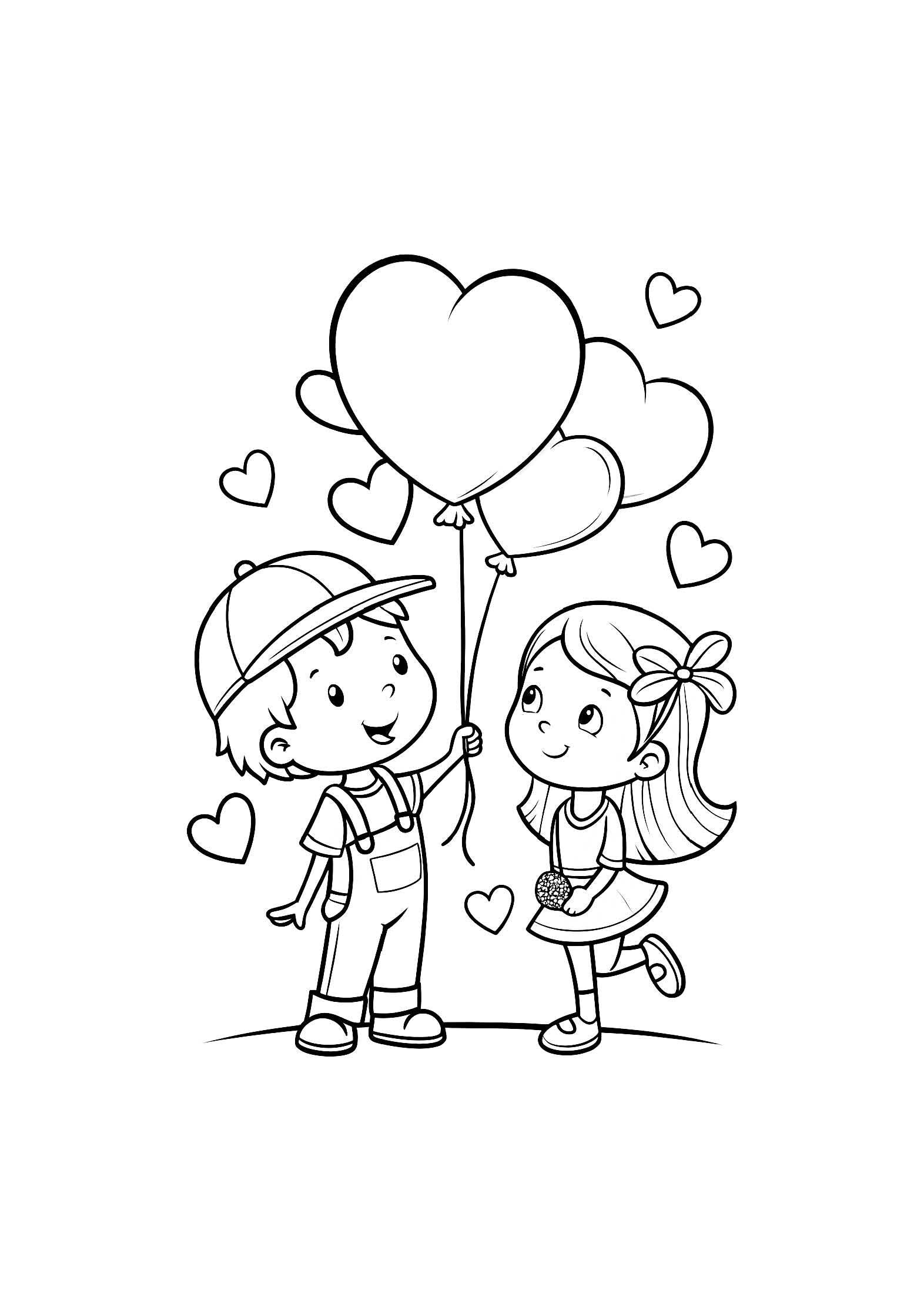 Valentine’s Day Coloring Book for Kids – 20 Printable A4 Pages | Digital PDF Download