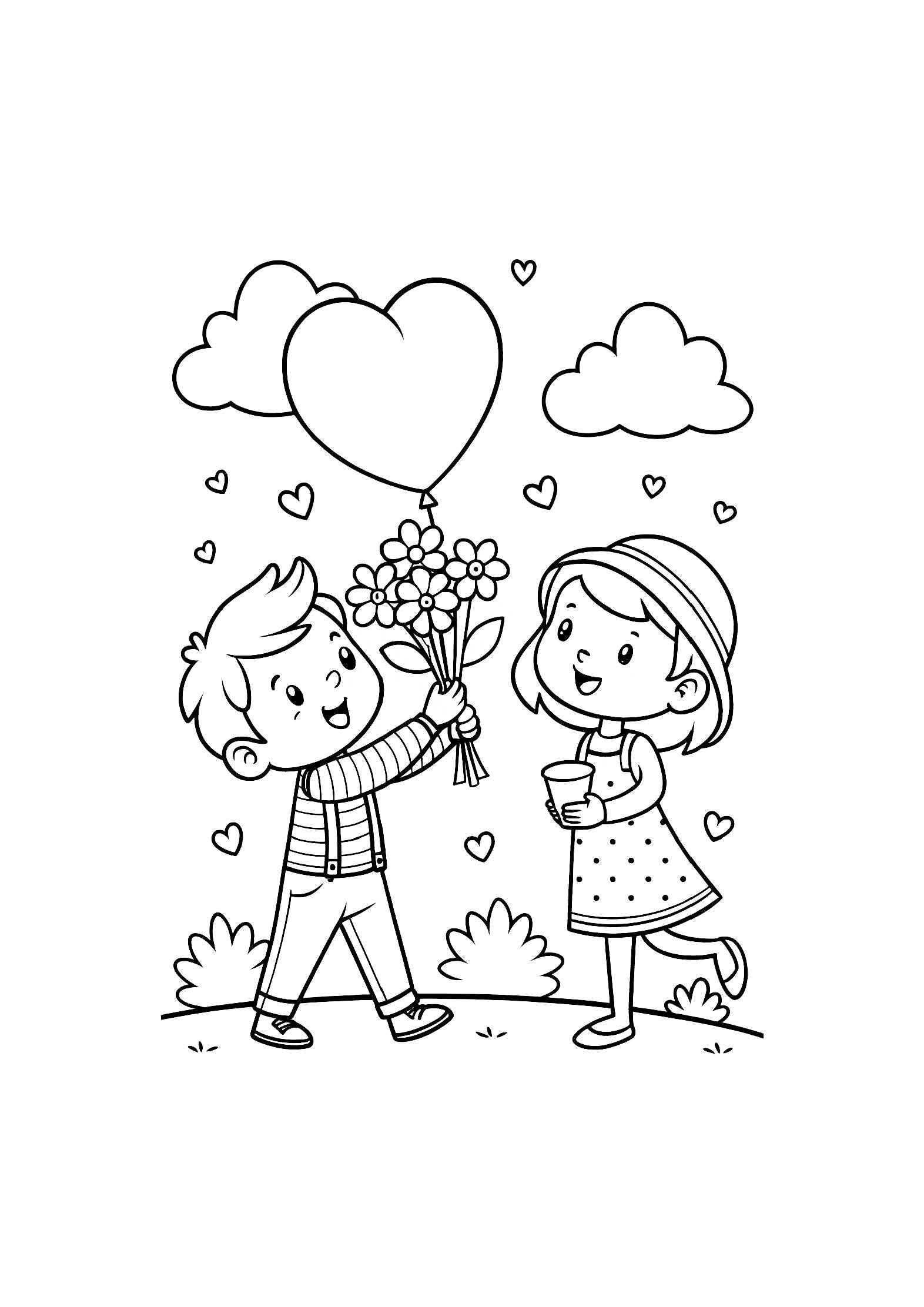 Valentine’s Day Coloring Book for Kids – 20 Printable A4 Pages | Digital PDF Download