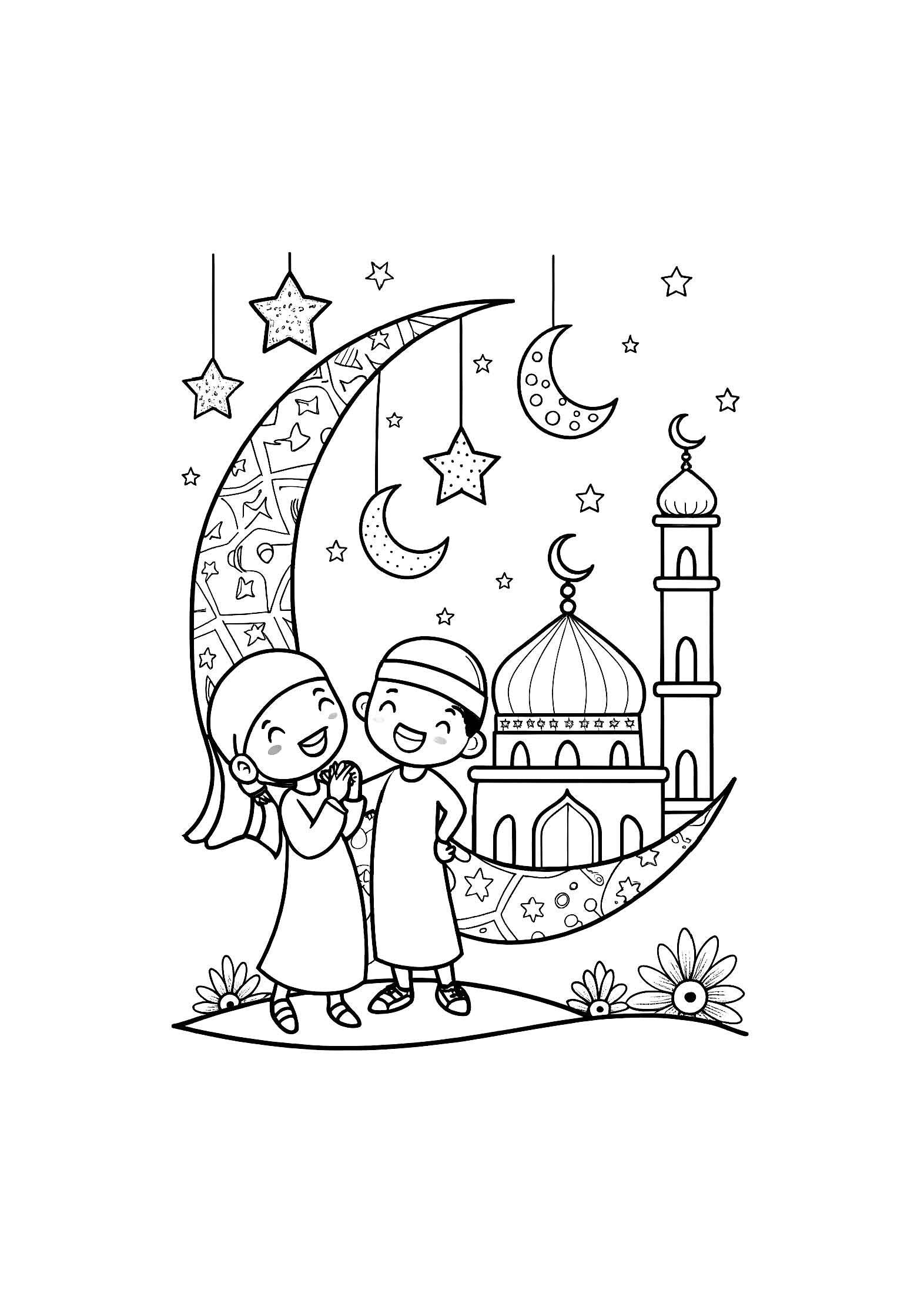 Ramadan & Eid Coloring Book for Kids – 20 Printable A4 Pages | Digital PDF Download