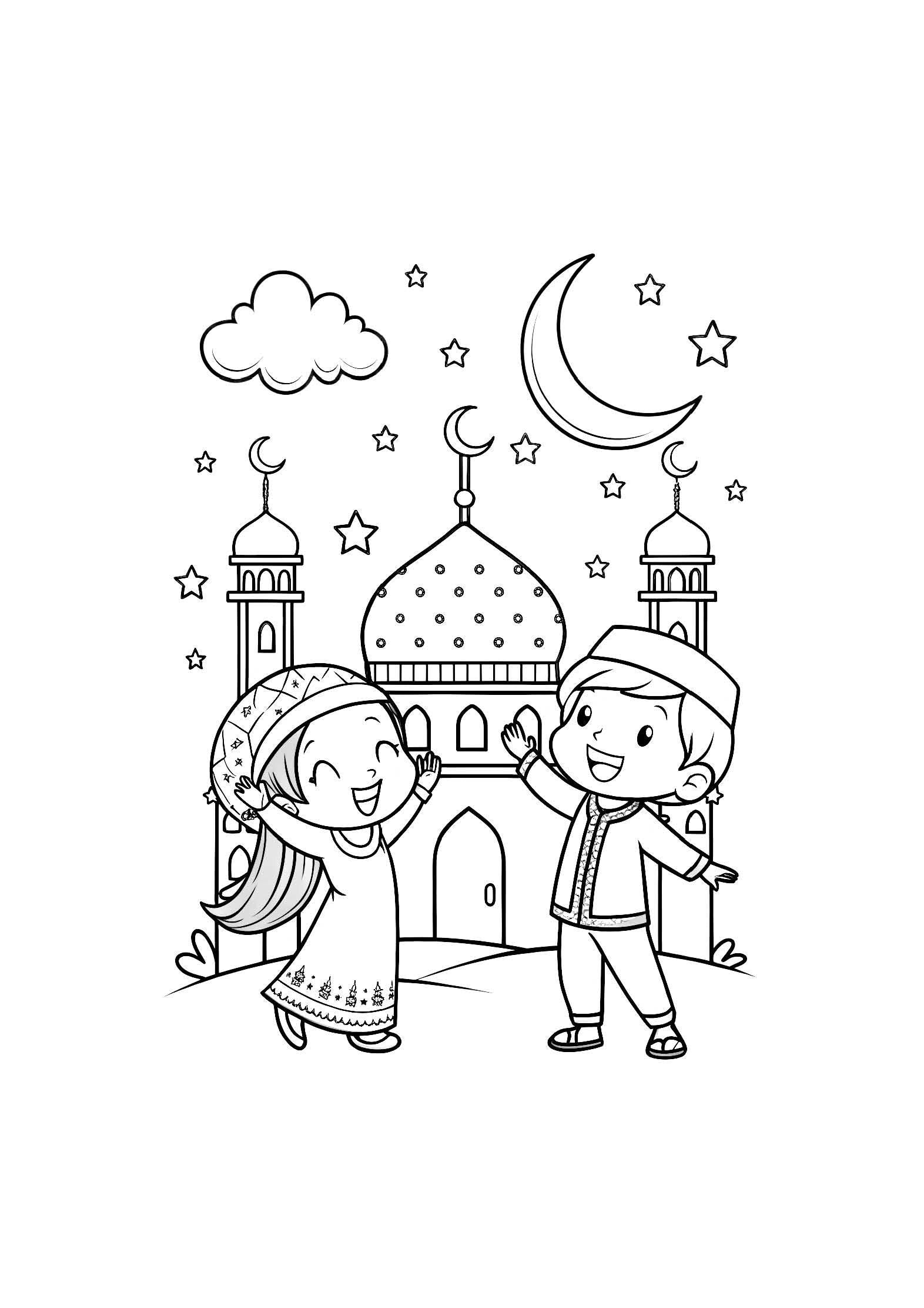 Ramadan & Eid Coloring Book for Kids – 20 Printable A4 Pages | Digital PDF Download