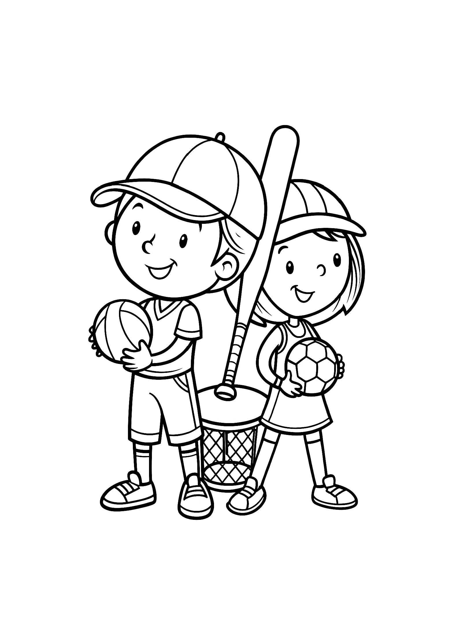 Sports & Games Coloring Book for Kids – 20 Printable A4 Pages | Digital PDF Download