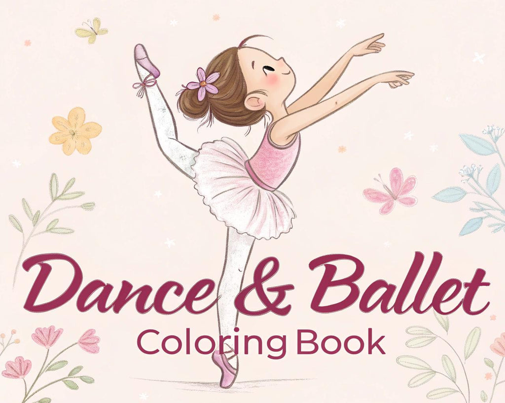 Dance & Ballet Coloring Book for Kids – 20 Printable A4 Pages | Digital PDF Download