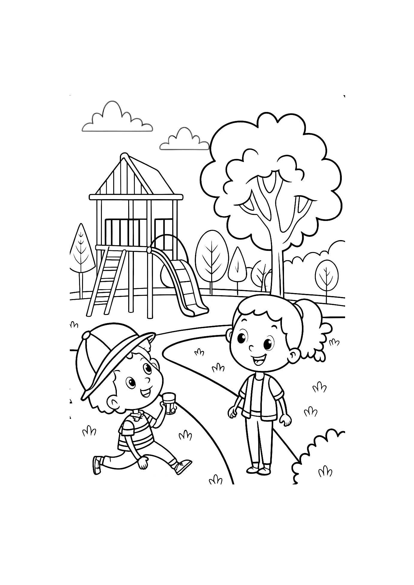 At the Park Coloring Book for Kids – 20 Printable A4 Pages | Digital PDF Download