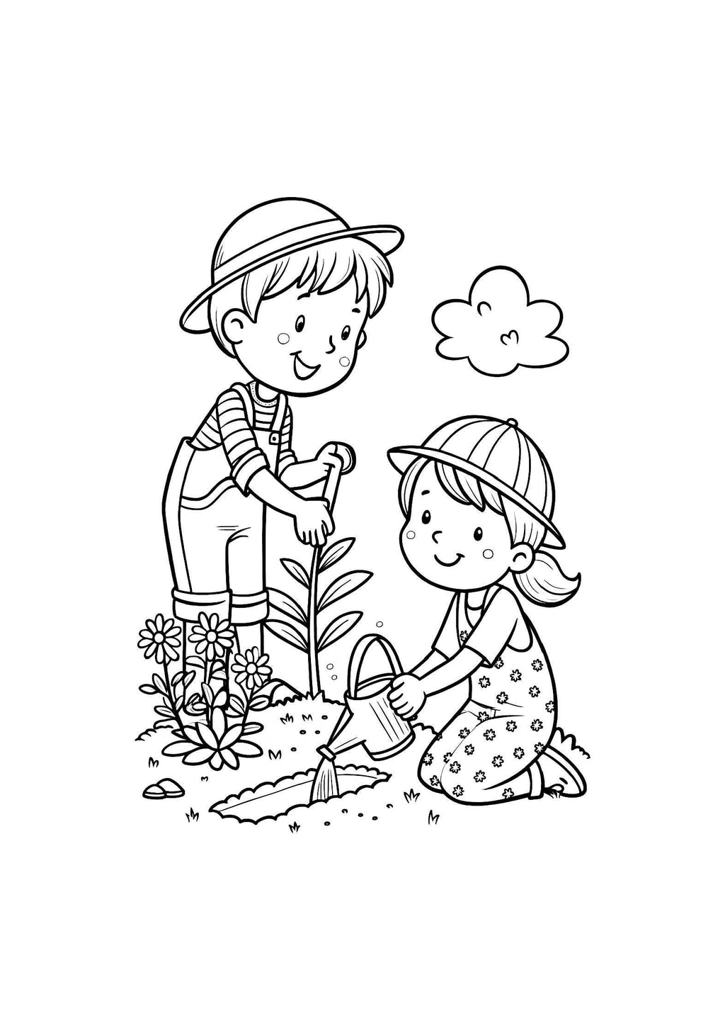 Gardening with Kids Coloring Book – 20 Printable A4 Pages | Digital PDF Download