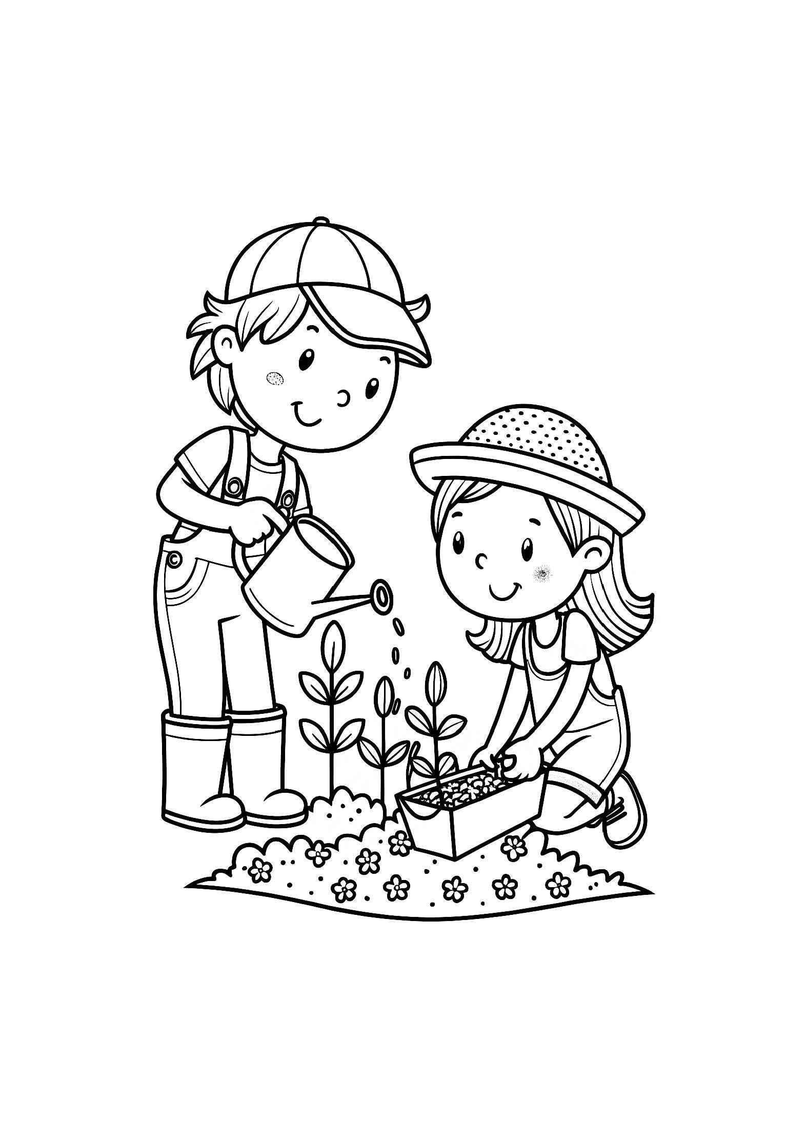 Gardening with Kids Coloring Book – 20 Printable A4 Pages | Digital PDF Download
