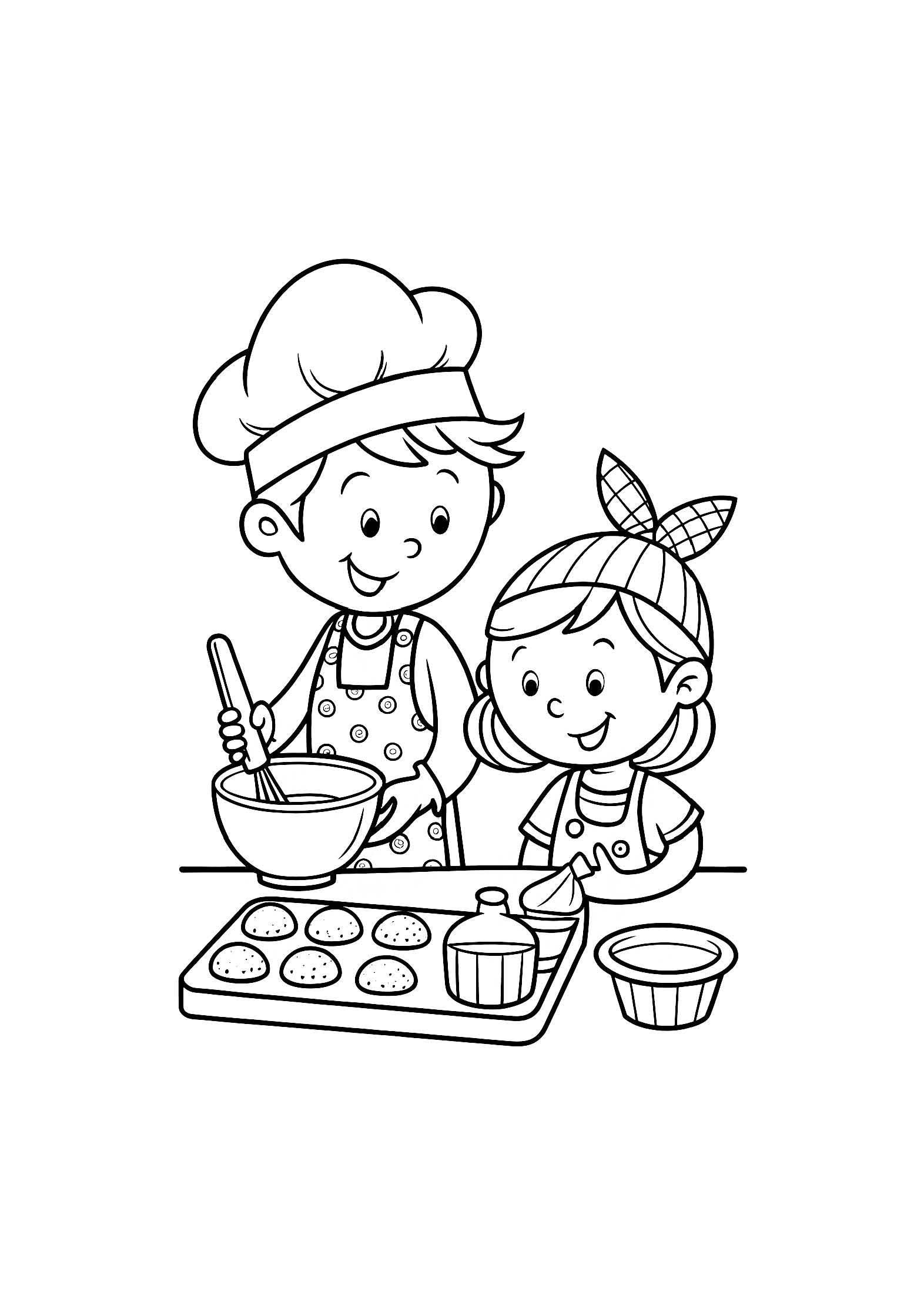 Baking & Cooking Coloring Book – 20 Printable A4 Pages | Digital PDF Download