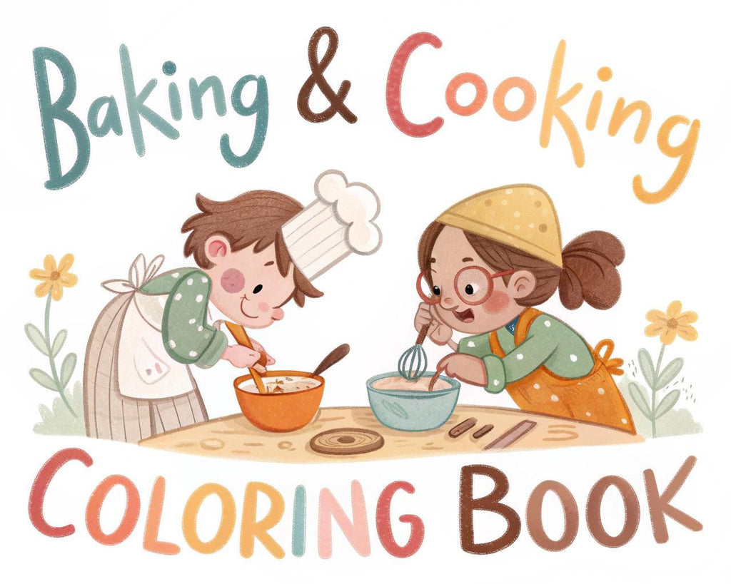 Baking & Cooking Coloring Book – 20 Printable A4 Pages | Digital PDF Download