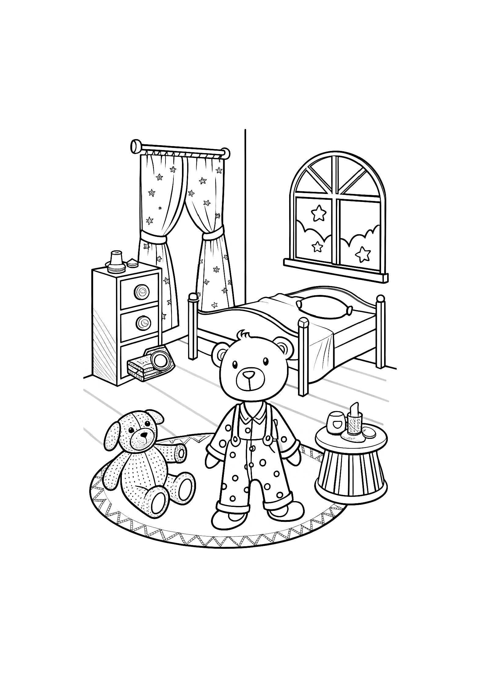 Things in My Room Coloring Book – 20 Printable A4 Pages | Digital PDF Download