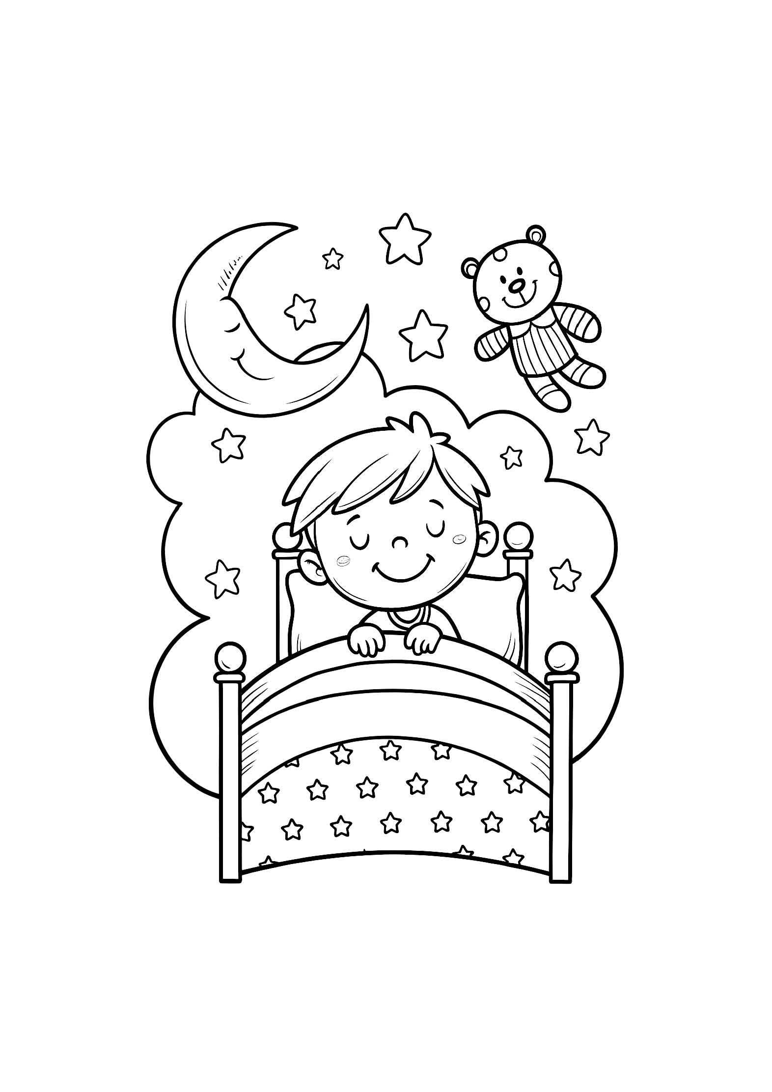 Bedtime & Dreams Coloring Book for Kids – 20 Printable A4 Pages – Peaceful and Imaginative Sleep-Themed Illustrations – Digital PDF Download