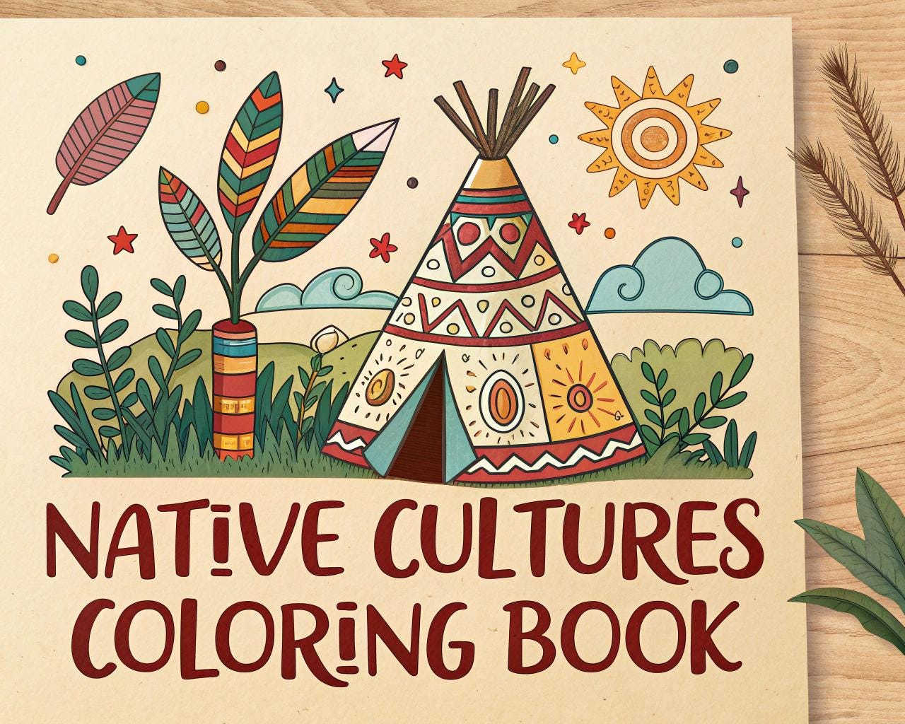 Native Cultures Coloring Book for Kids – 20 Printable A4 Pages – Explore Diverse Traditions and Heritage – Digital PDF Download