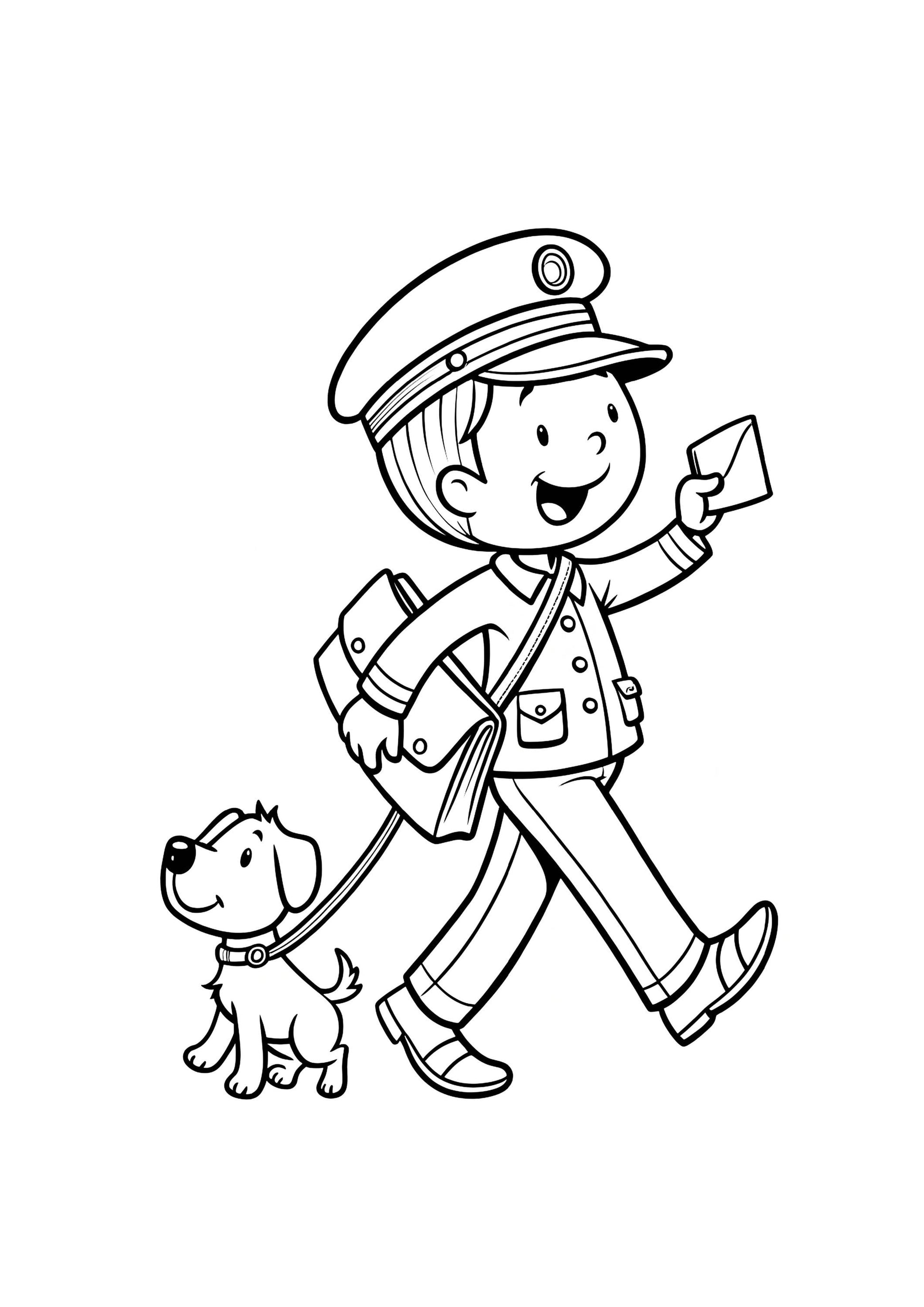 Postman Coloring Book for Kids – 25 Printable A4 Pages – Fun and Educational Mail Carrier Illustrations – Digital PDF Download