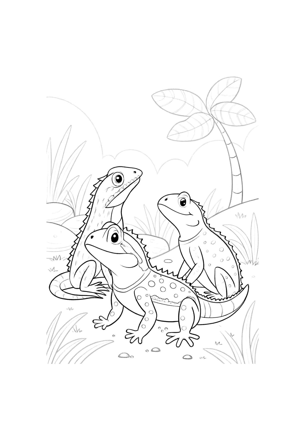 Reptiles Coloring Book for Kids – 30 Printable A4 Pages – Fun and Educational Reptile Illustrations – Digital PDF Download