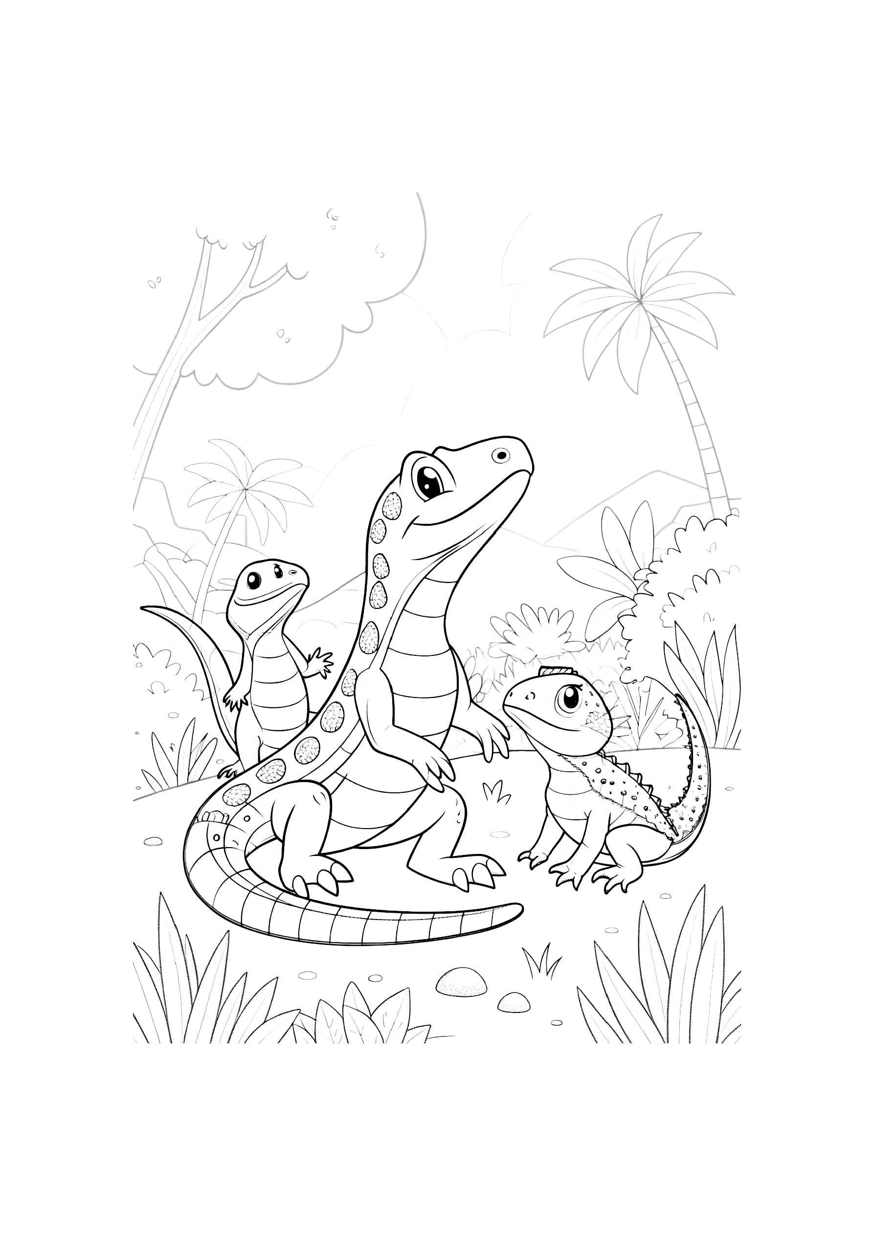 Reptiles Coloring Book for Kids – 30 Printable A4 Pages – Fun and Educational Reptile Illustrations – Digital PDF Download