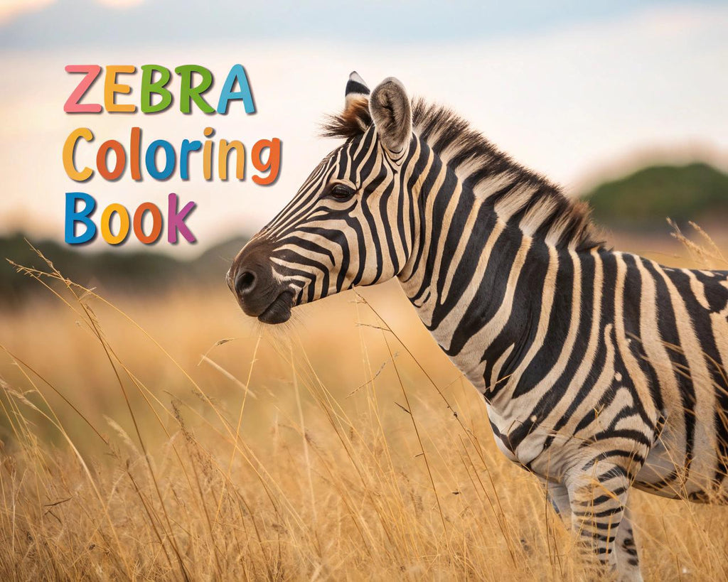 Zebra Coloring Book for Kids – 15 Printable A4 Pages – Fun and Educational Zebra Illustrations – Digital PDF Download