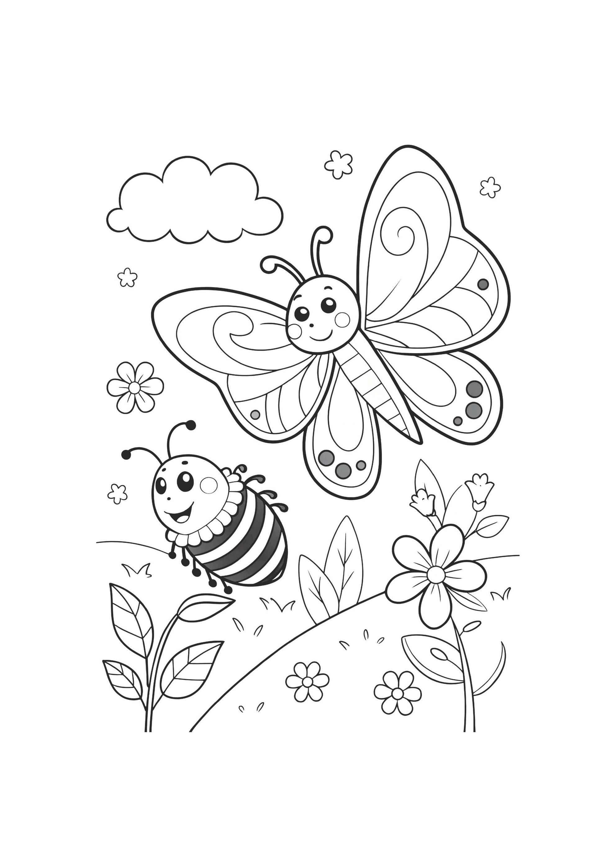 Butterfly Coloring Book for Kids – 20 Printable A4 Pages – Digital PDF Nature Coloring Activity – Insect Theme Educational Fun