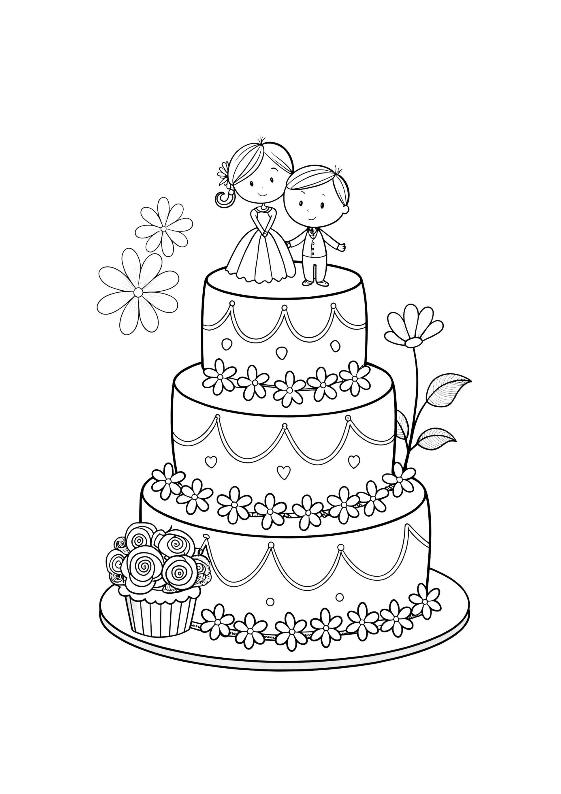 Cakes Coloring Book for Kids – 35 Printable A4 Pages – Fun Dessert-Themed PDF Activity Book – Digital Download