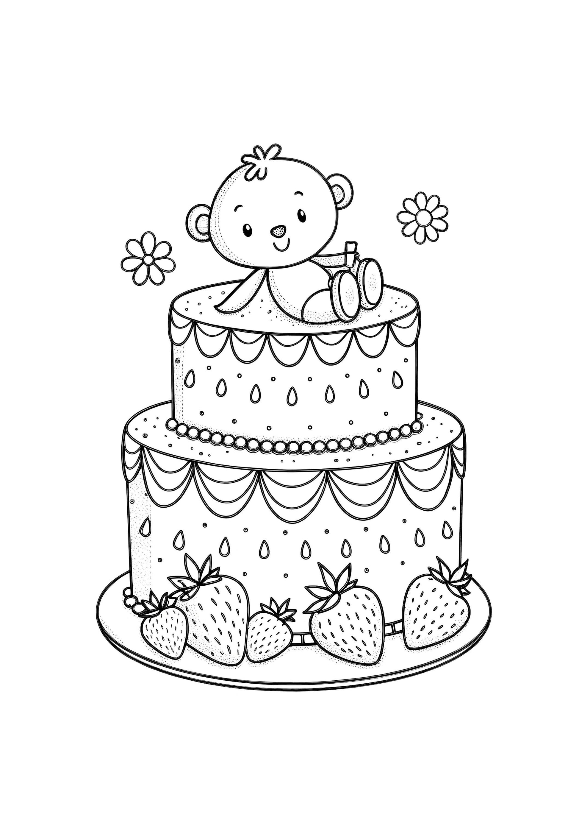 Cakes Coloring Book for Kids – 35 Printable A4 Pages – Fun Dessert-Themed PDF Activity Book – Digital Download