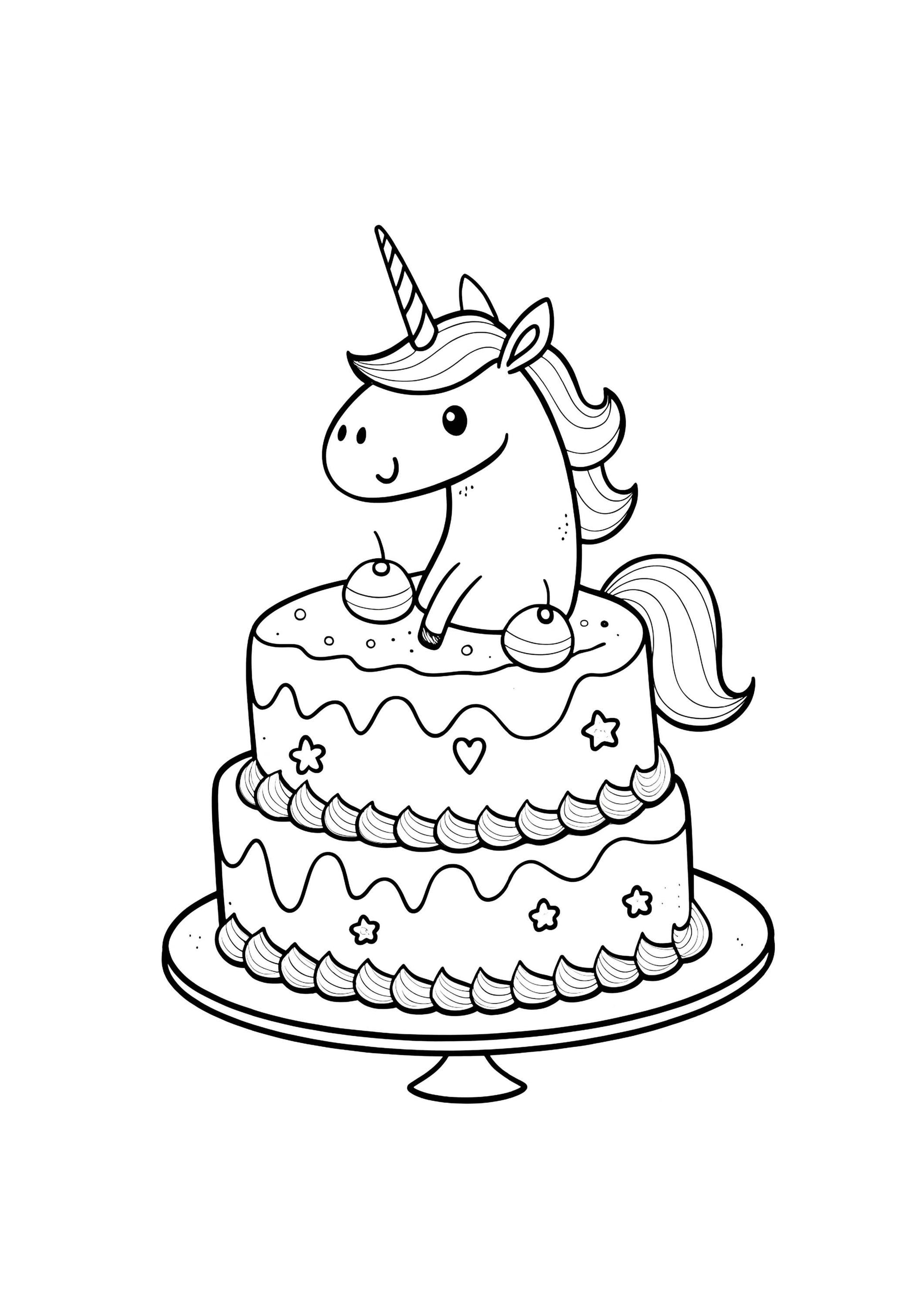 Cakes Coloring Book for Kids – 35 Printable A4 Pages – Fun Dessert-Themed PDF Activity Book – Digital Download
