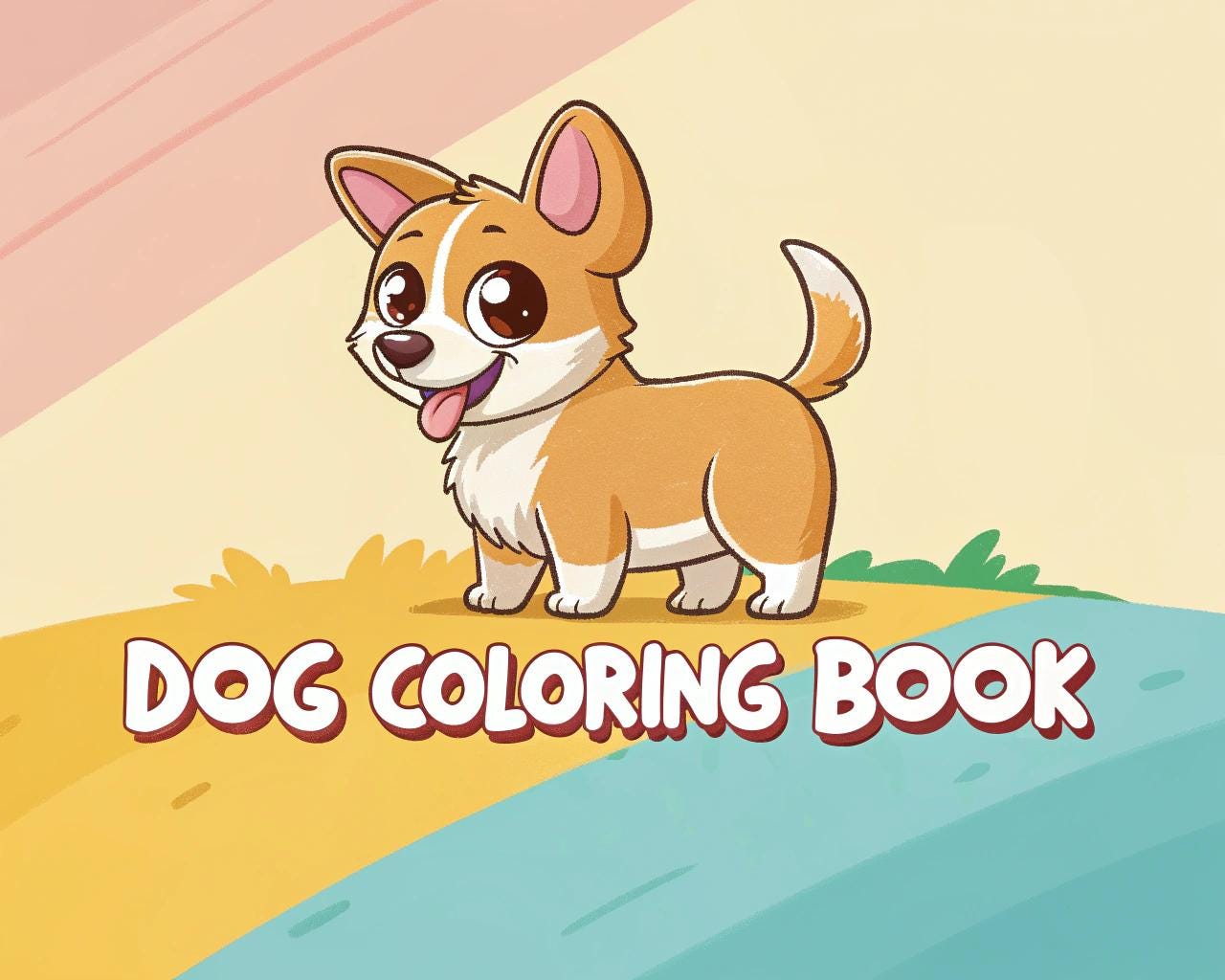 Dog Coloring Book for Kids – 50 Printable A4 Pages – Cute and Fun Dog Illustrations – Digital PDF Download