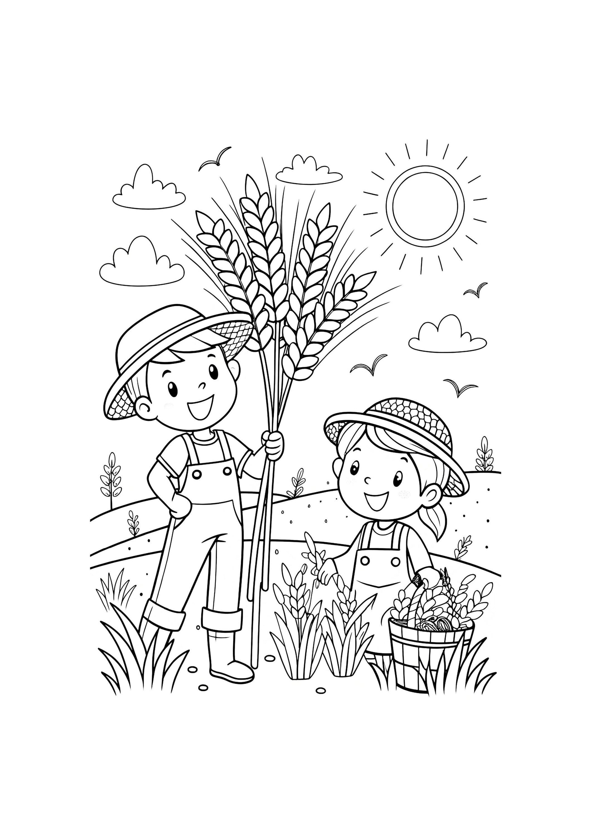 Farmer Coloring Book for Kids – 44 Printable A4 Pages – Fun Farming and Agriculture Illustrations – Digital PDF Download