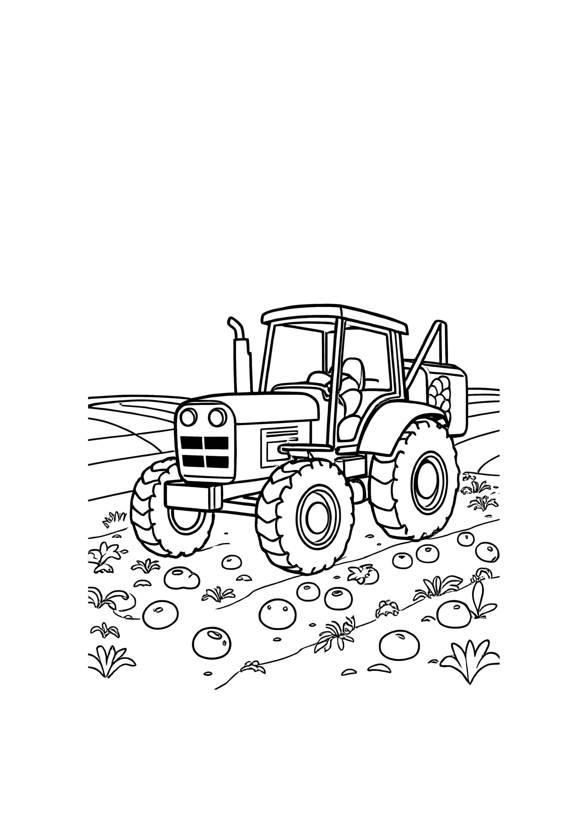 Farming Vehicle Coloring Book for Kids – 50 Printable A4 Pages – Tractors and Farm Machinery – Digital PDF Download