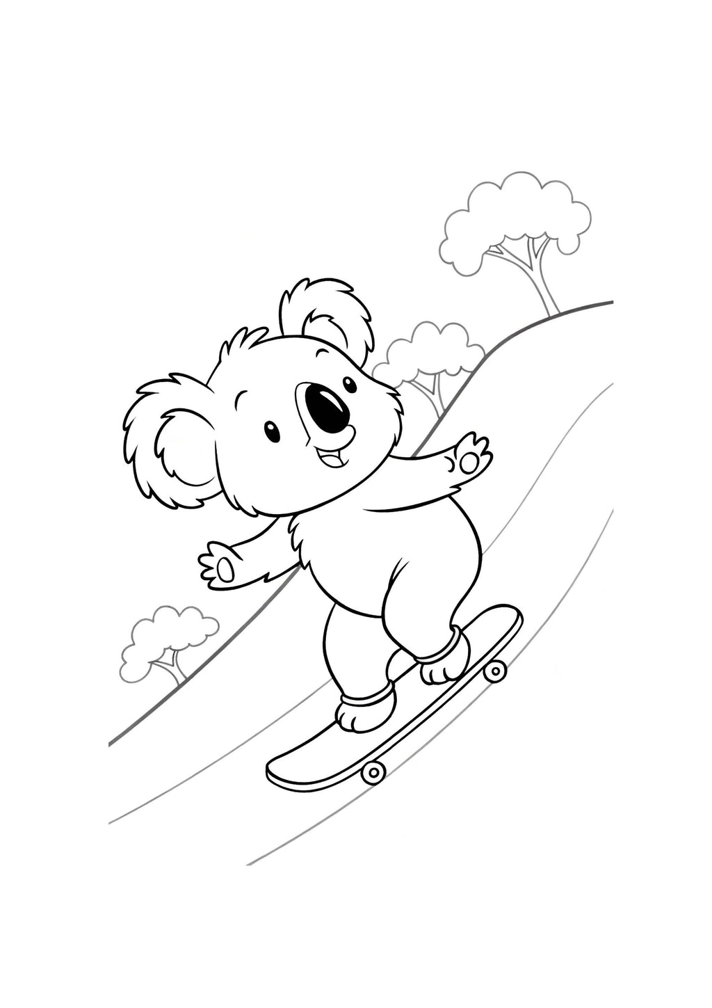 Koala Coloring Book for Kids – 40 Printable A4 Pages – Cute and Playful Koala Illustrations – Digital PDF Download